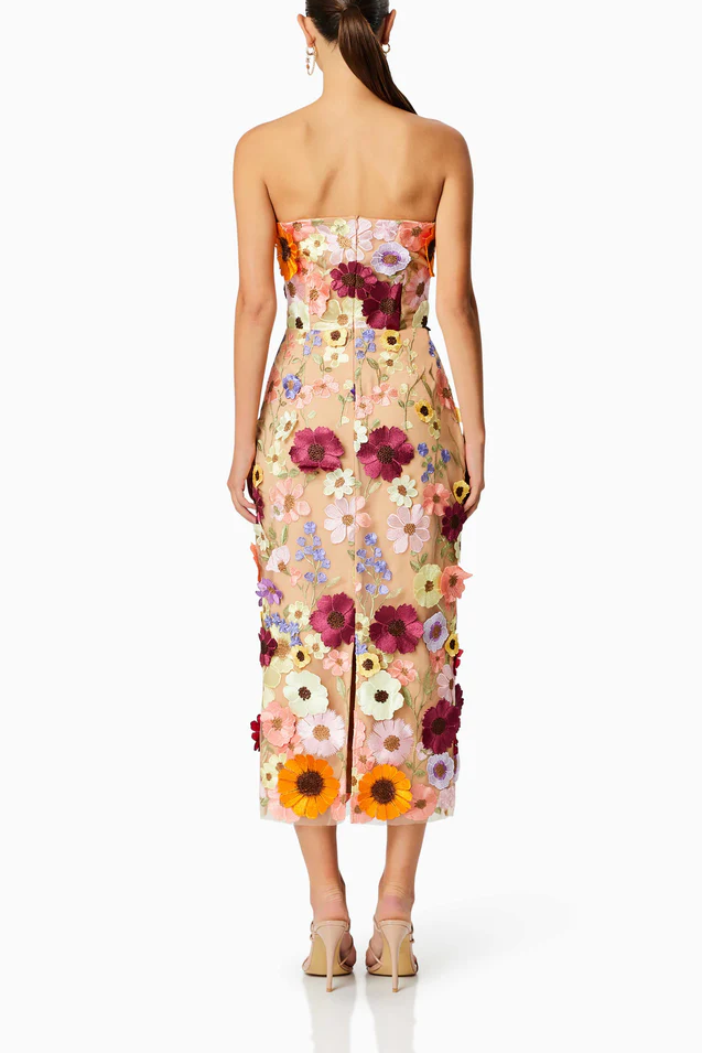 Winslet Embellished Floral Lace Midi Dress