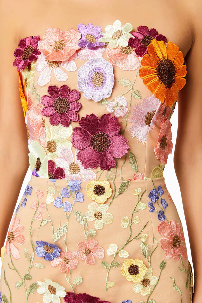 Winslet Embellished Floral Lace Midi Dress