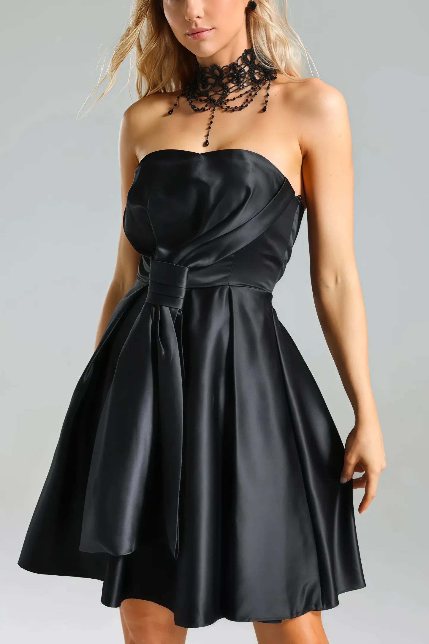 Nirina Deborah Satin Strappy Mini Dress