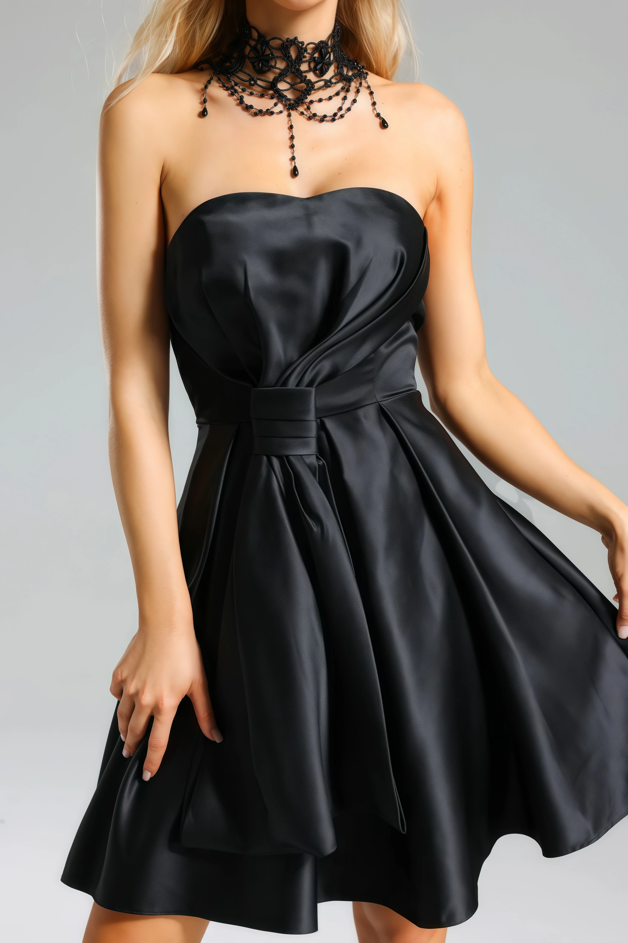 Nirina Deborah Satin Strappy Mini Dress