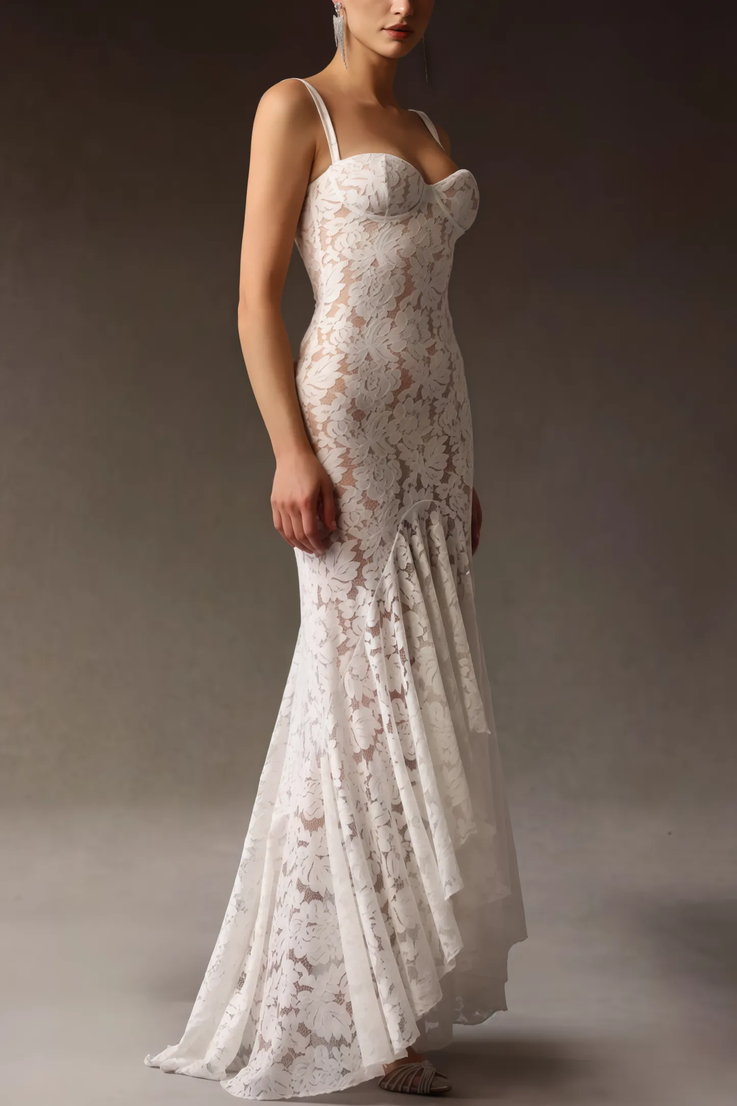 Carolh Sleeveless Lace Maxi Dress