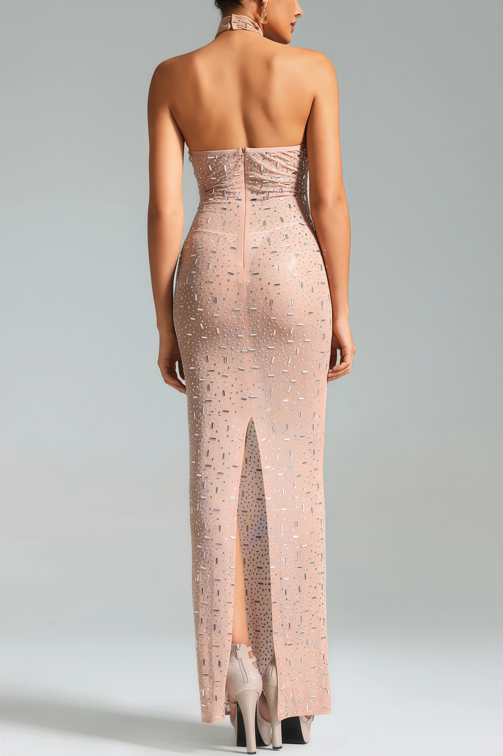 Mirelid Halter Diamond Maxi Dress