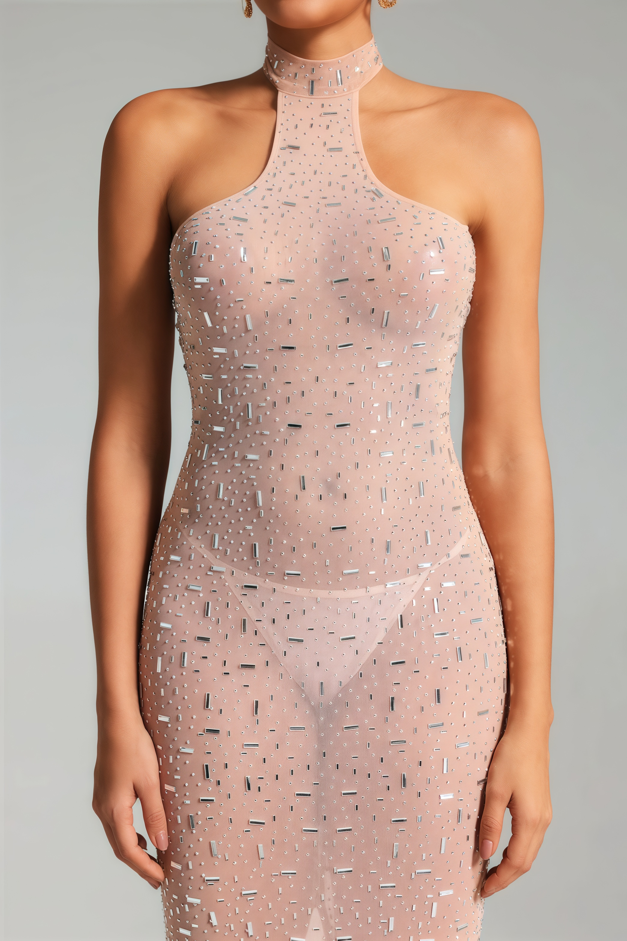 Mirelid Halter Diamond Maxi Dress
