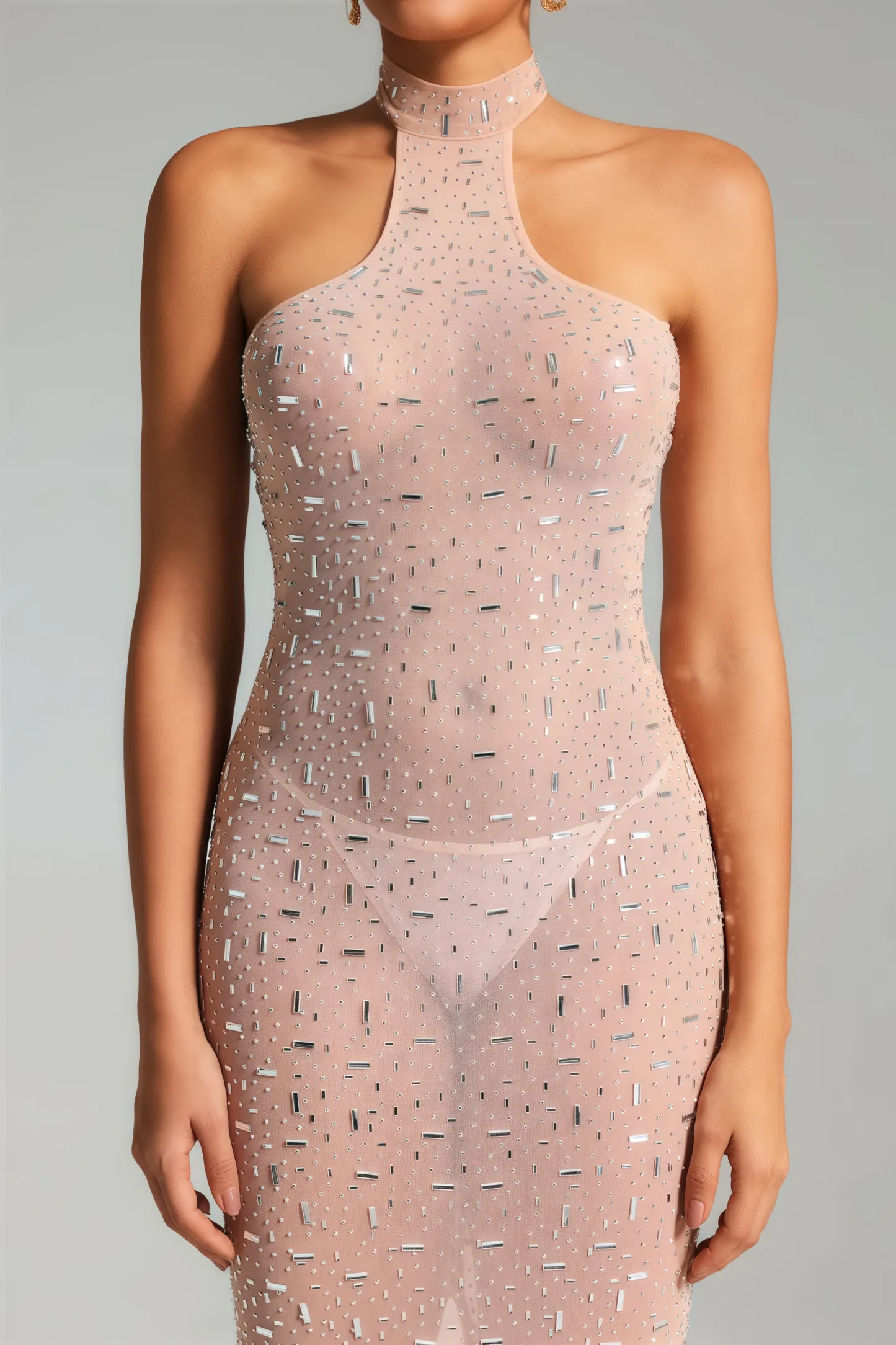 Mirelid Halter Diamond Maxi Dress