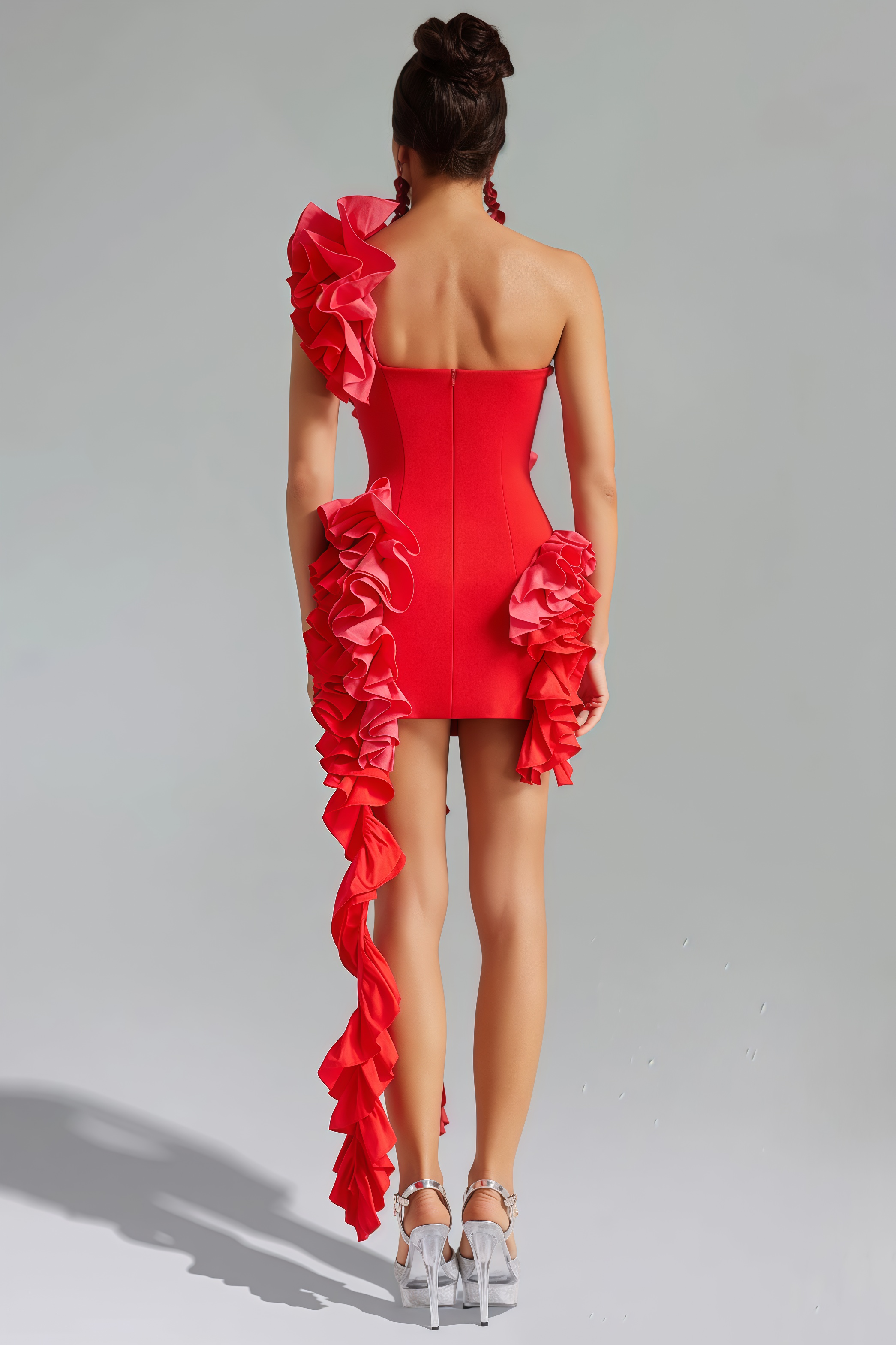 Grace One Shoulder Ruffled Mini Dress