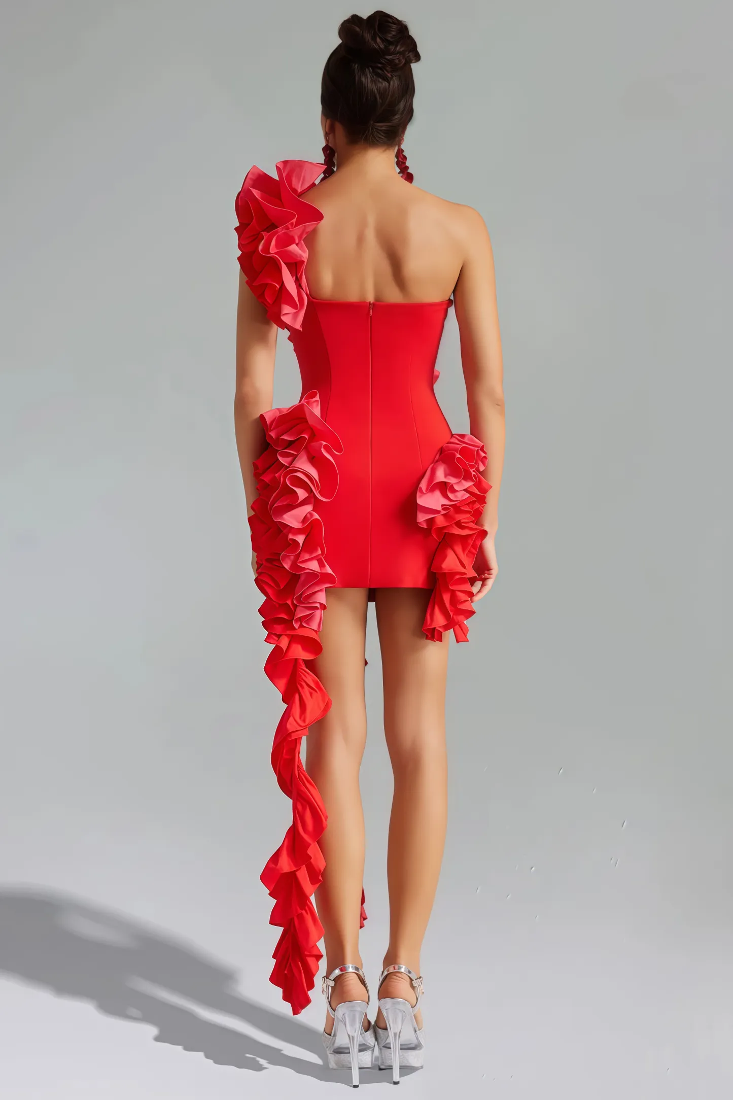 Grace One Shoulder Ruffled Mini Dress