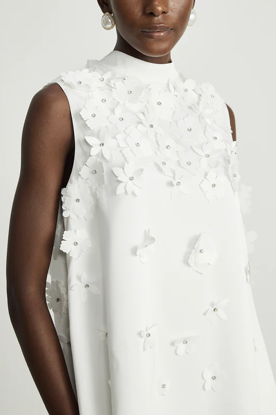 Eulalia Faux-flower Mini Dress