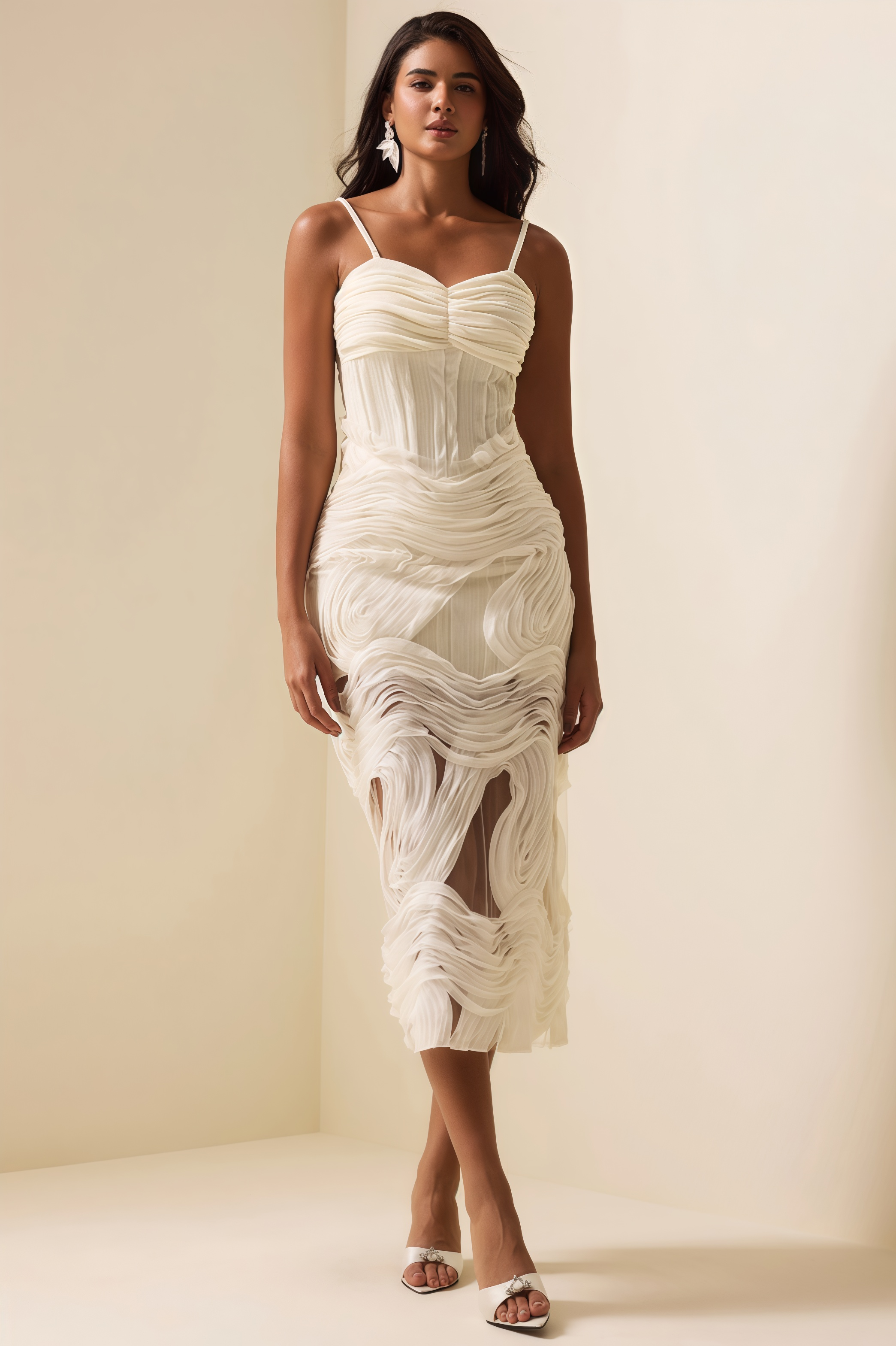 Nilo Lace Sleeveless Midi Dress