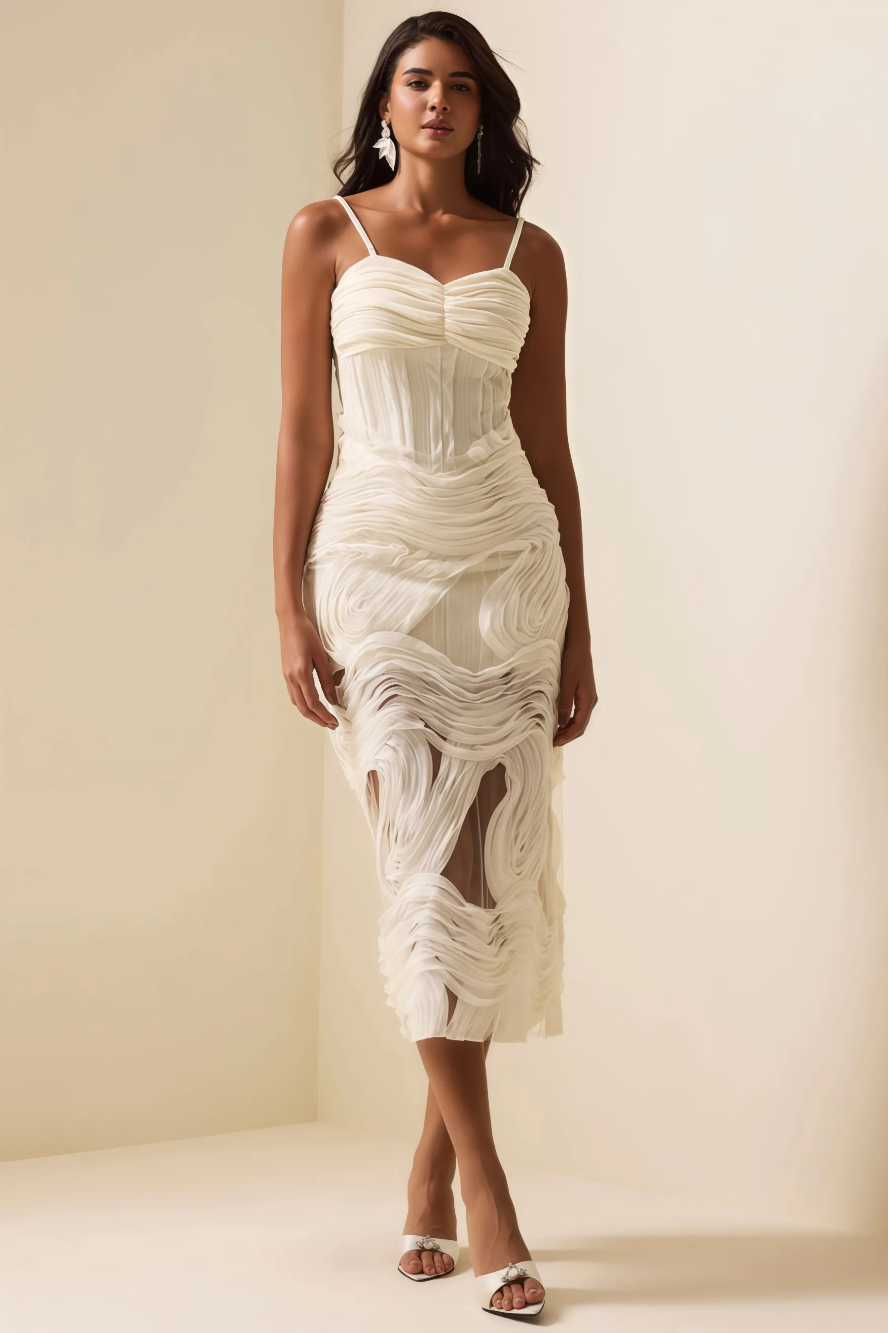 Nilo Lace Sleeveless Midi Dress