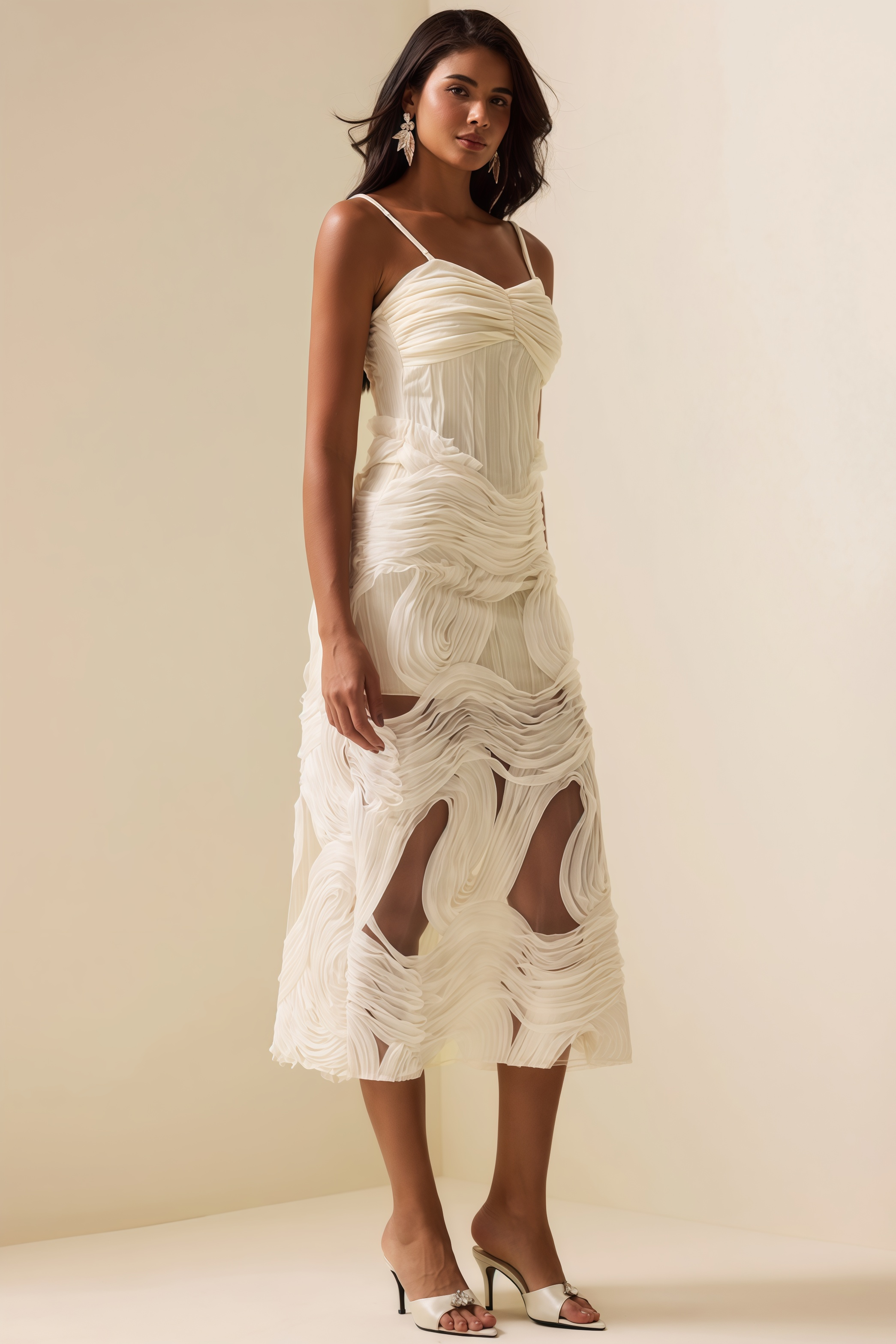 Nilo Lace Sleeveless Midi Dress