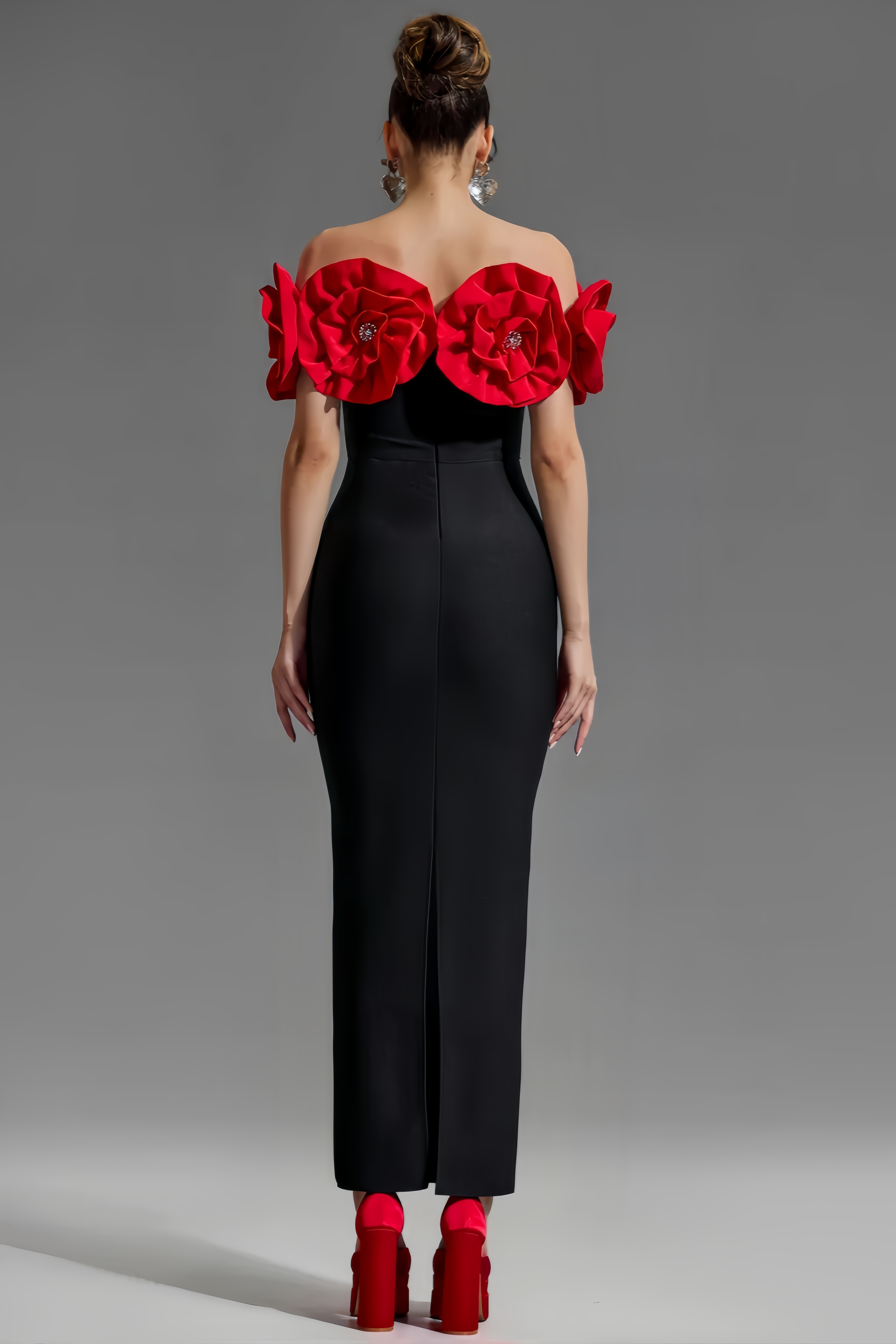 Tulip 3D Flower Bandage Midi Dress
