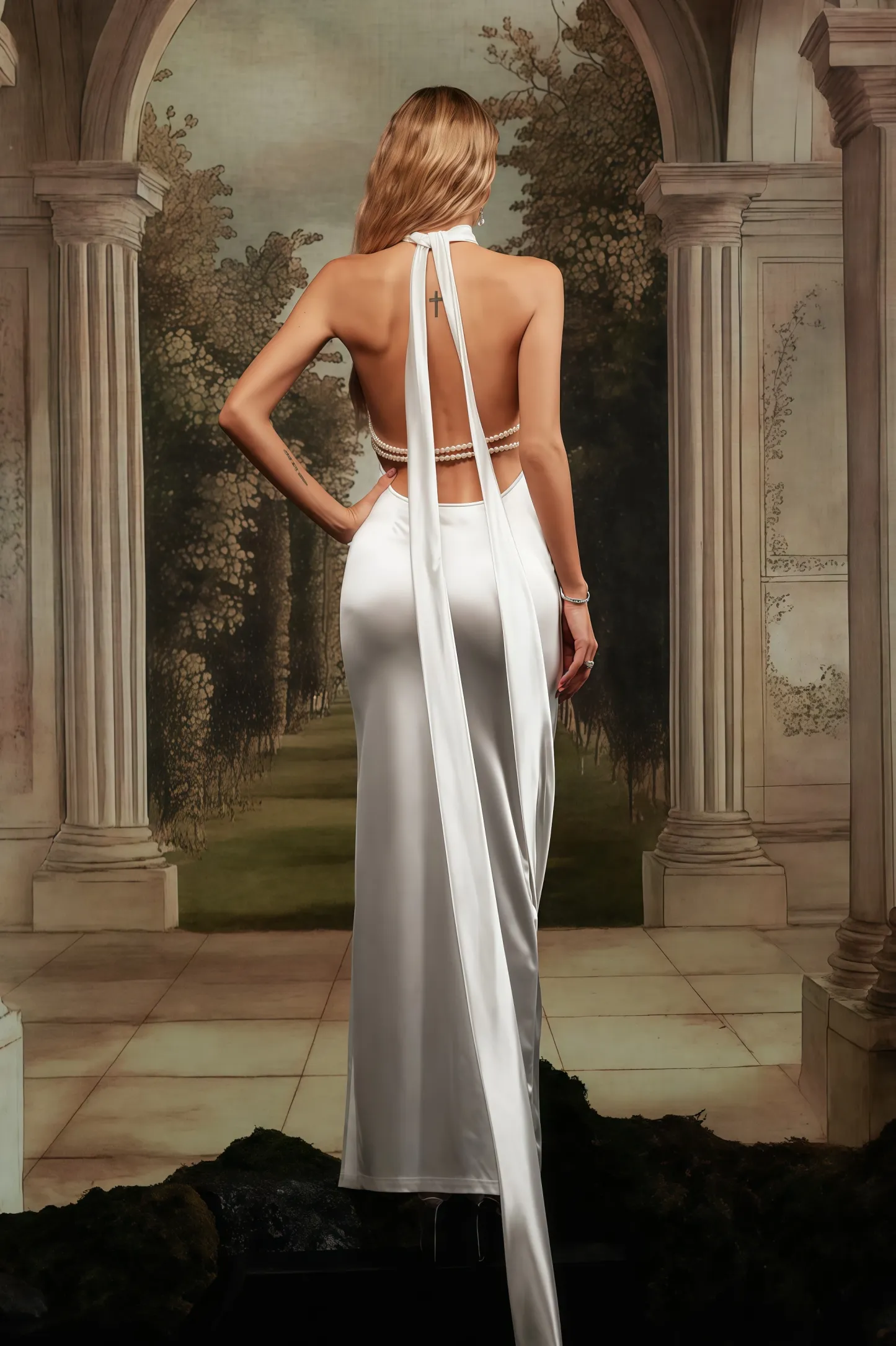 Ursa Hanging Neck Backless Maxi Dress