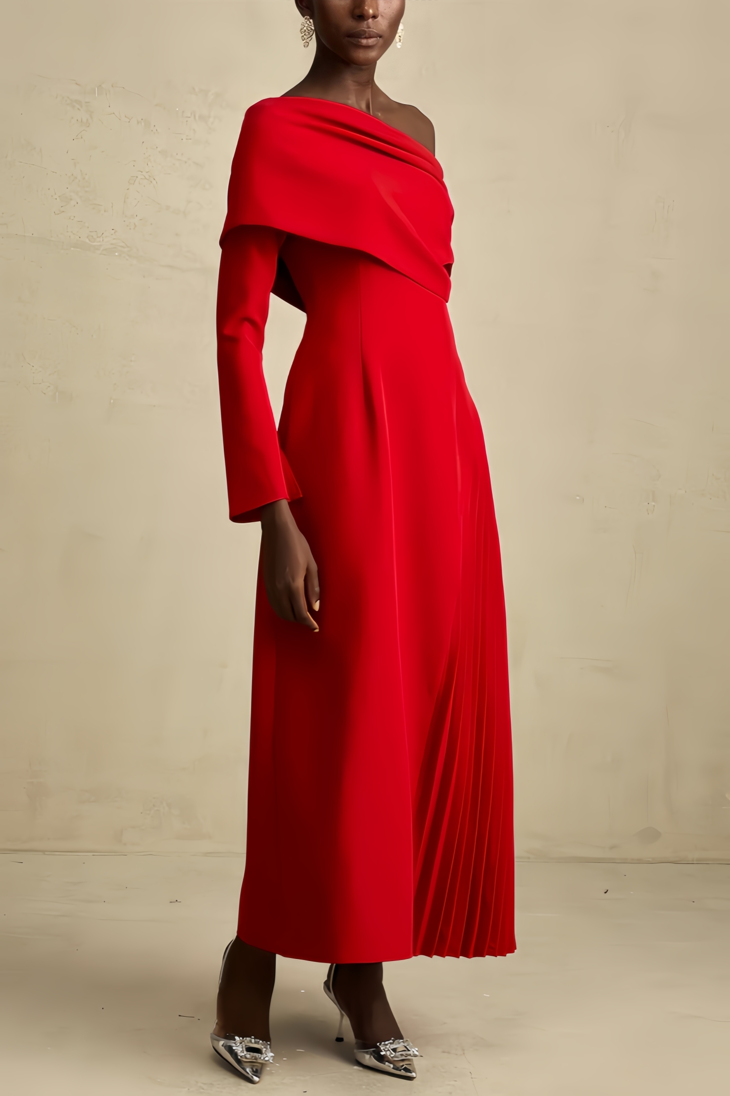 Kila Strapless Slant Neck Maxi Dress