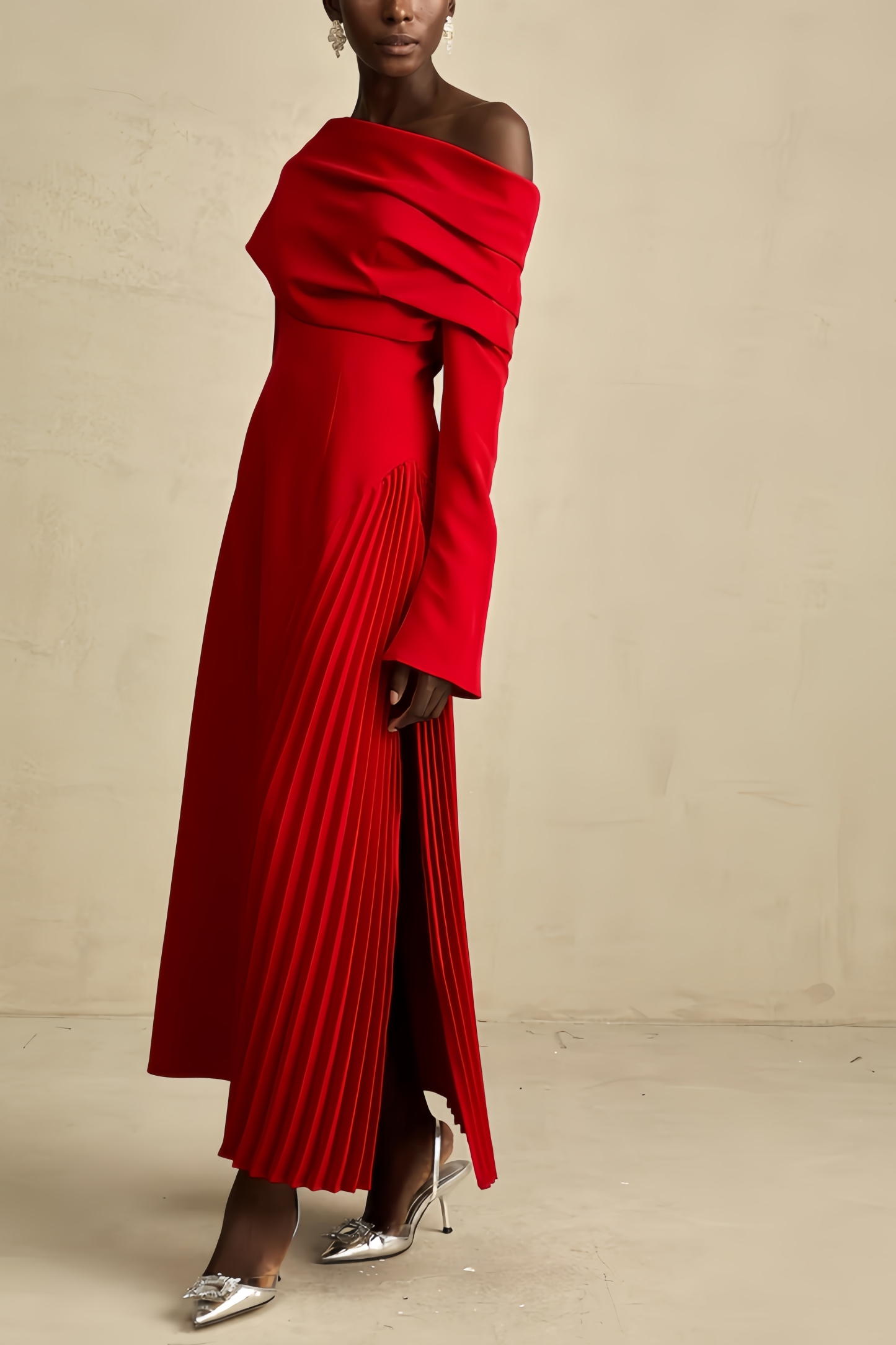 Kila Strapless Slant Neck Maxi Dress