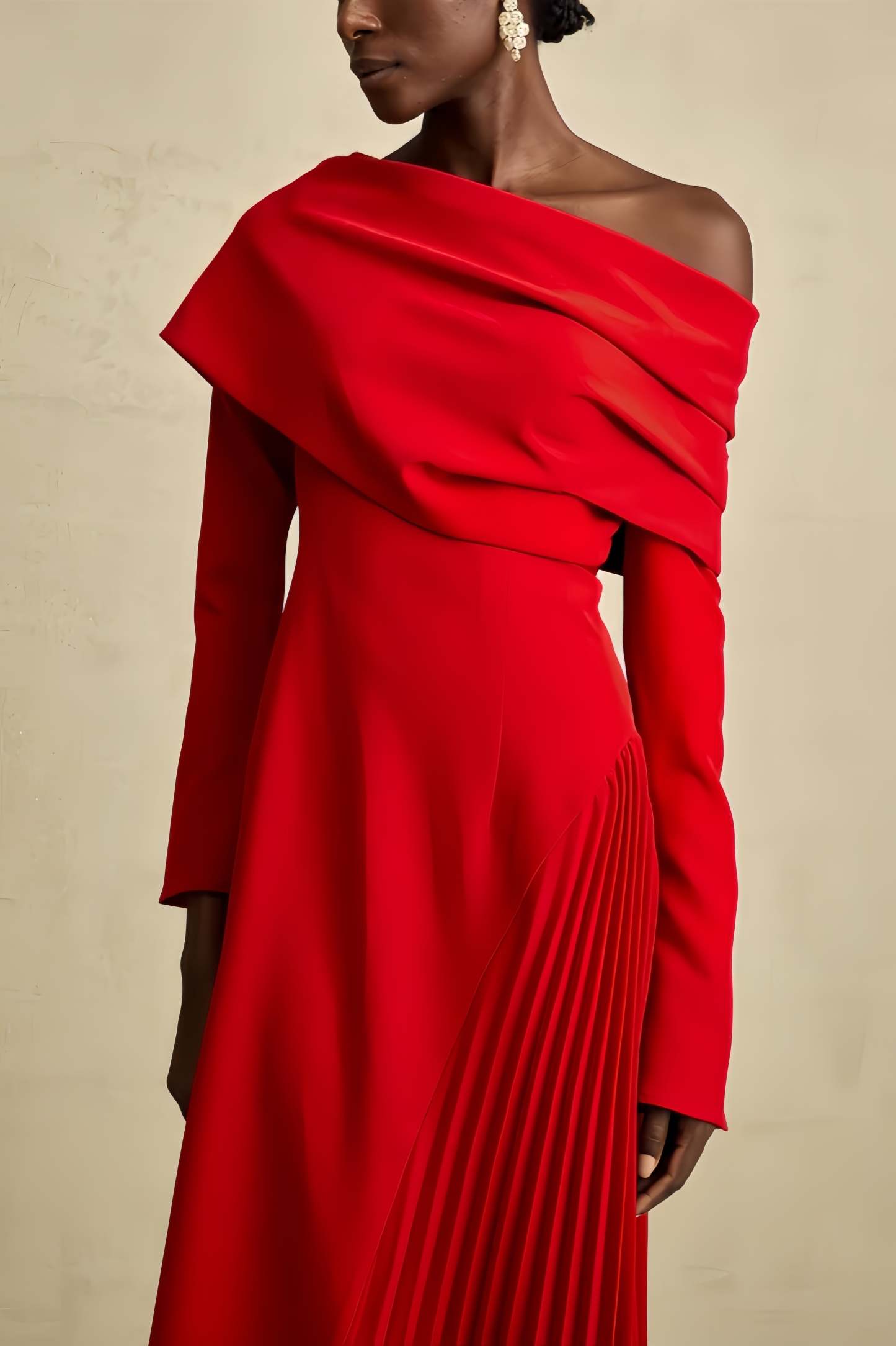 Kila Strapless Slant Neck Maxi Dress