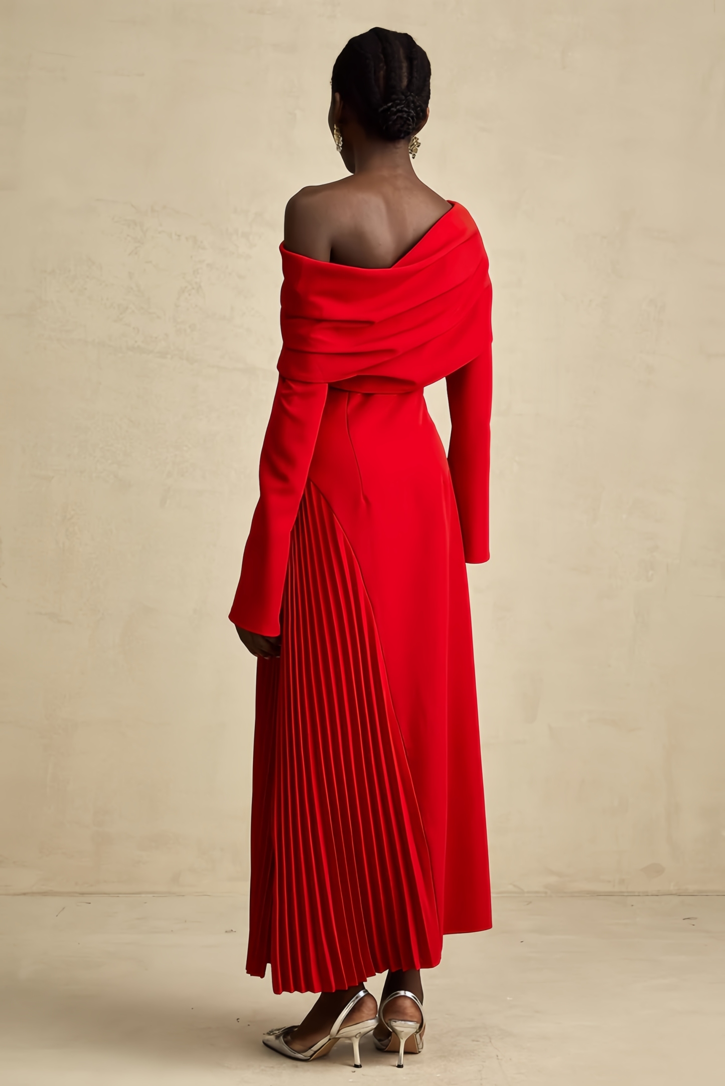 Kila Strapless Slant Neck Maxi Dress