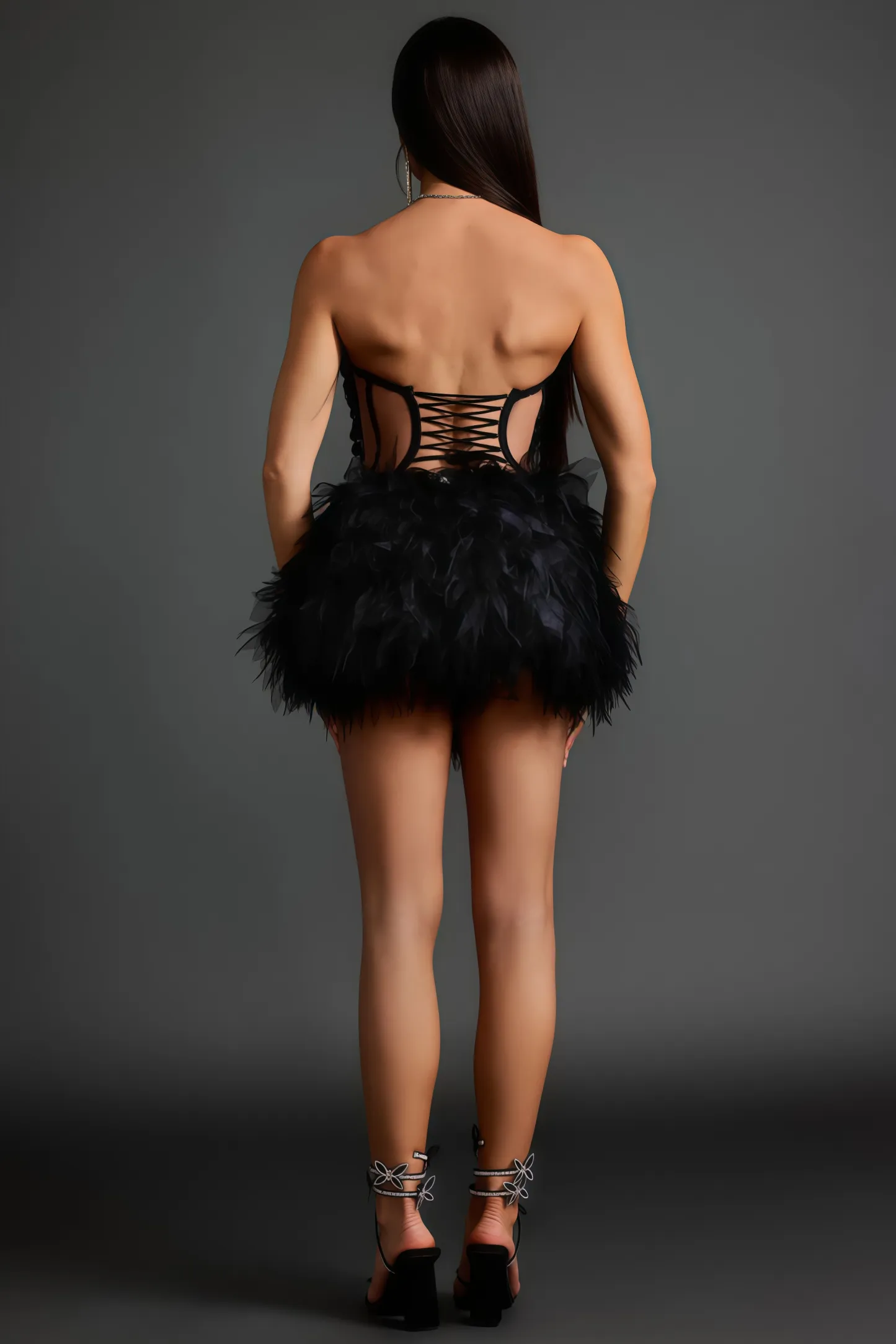 Dave Strapless Backless Sequin Mini Dress