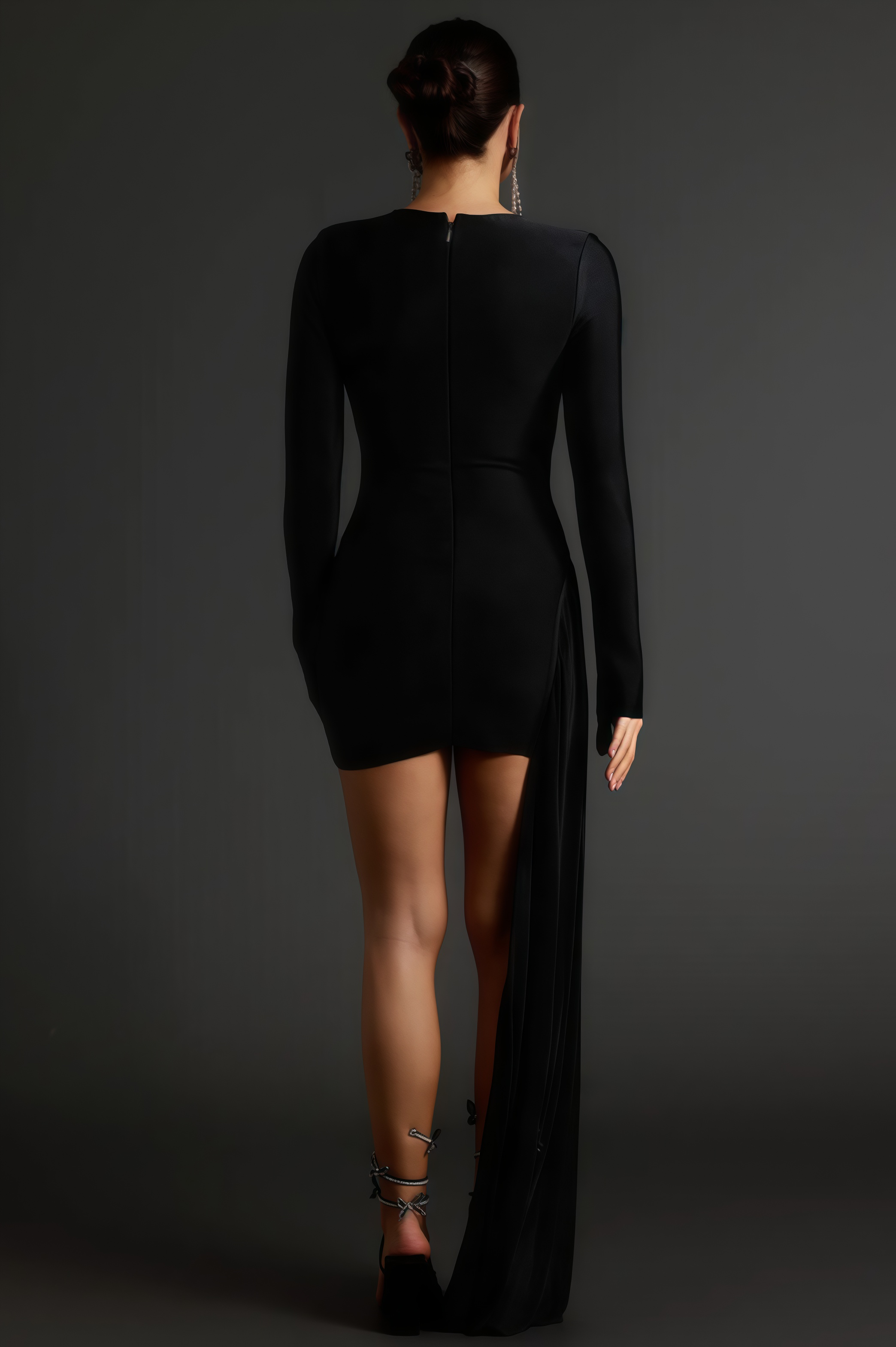 Kawayi Drill Flower Long Sleeve Mini Dress