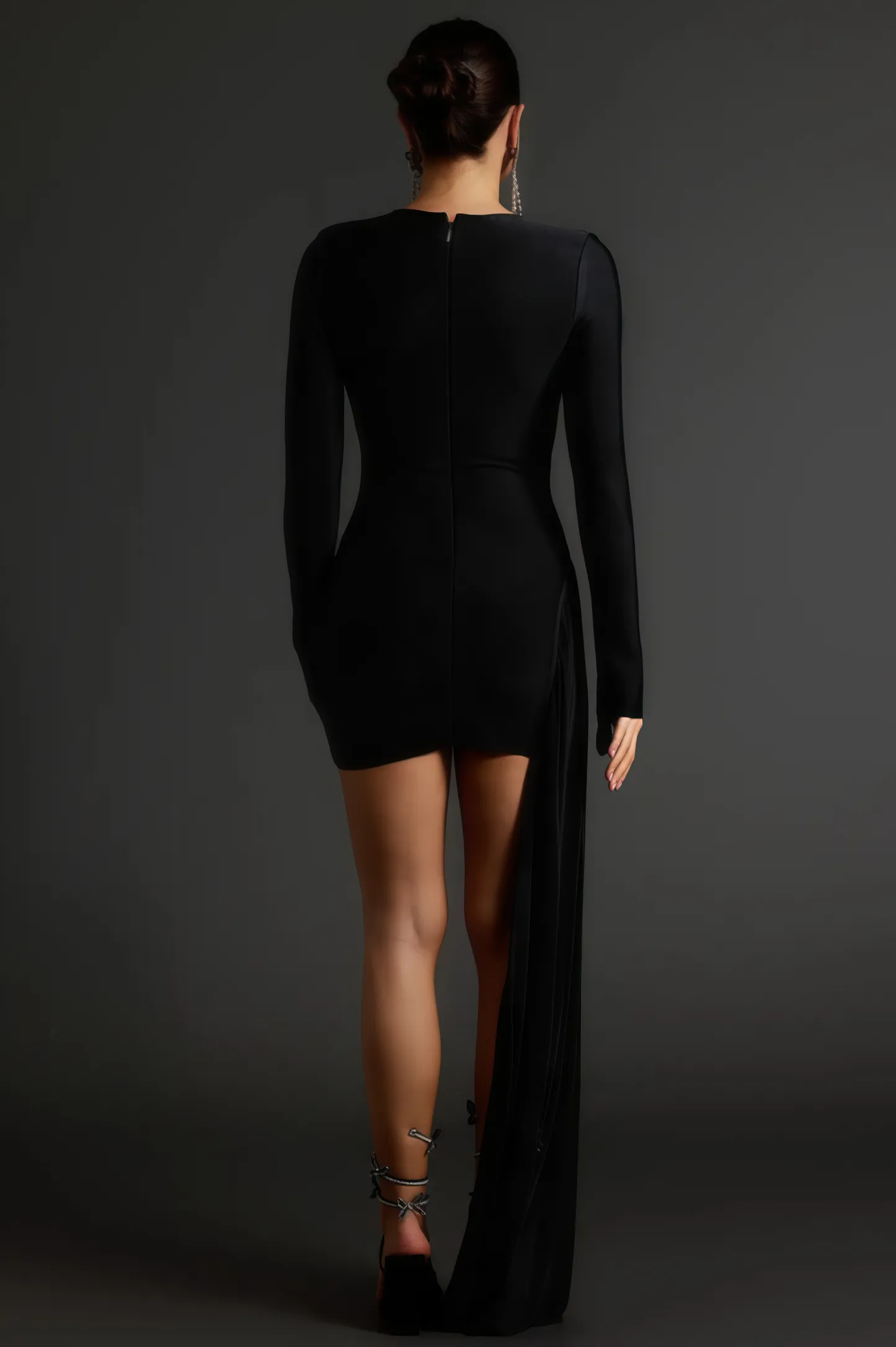 Kawayi Drill Flower Long Sleeve Mini Dress