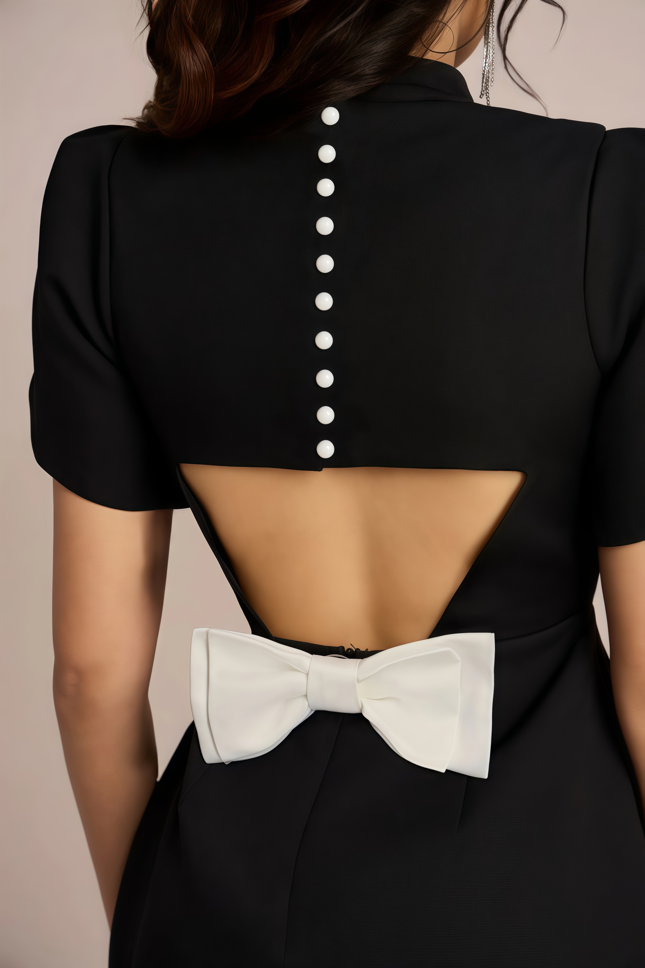 Bliss Black Cutout Bow Mini Dress