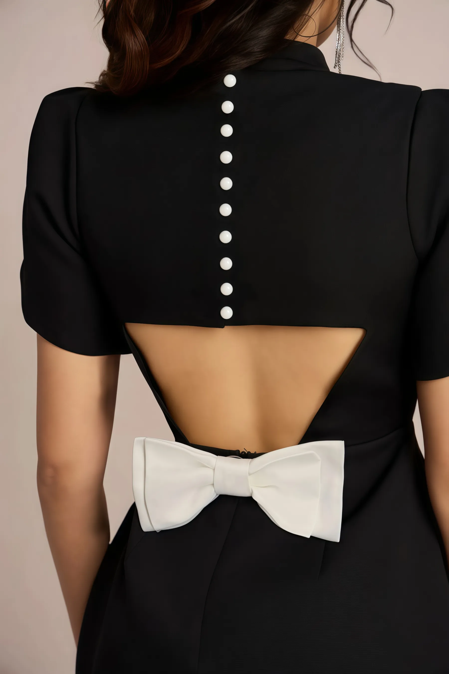 Bliss Black Cutout Bow Mini Dress