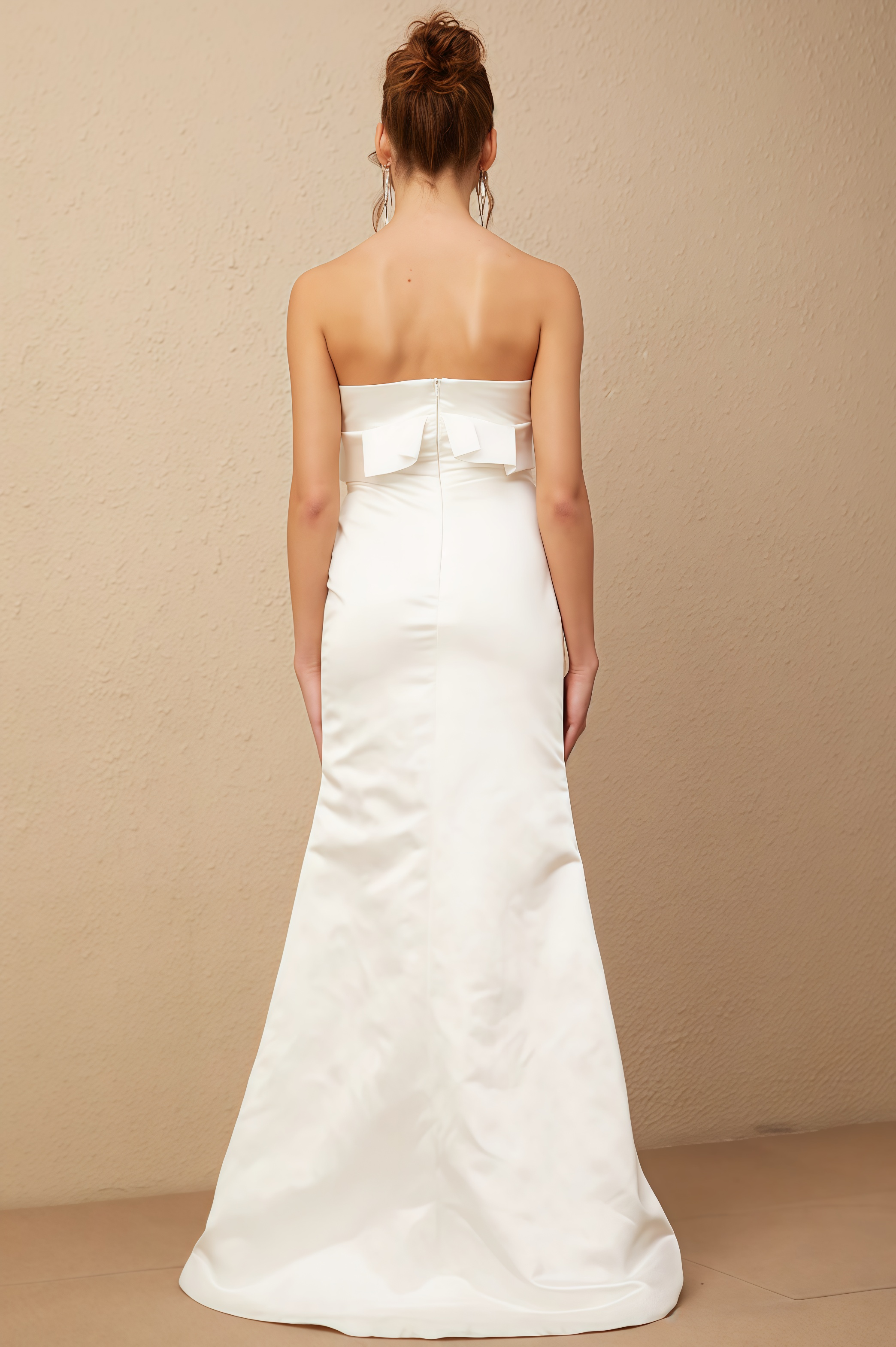 Jiusi White Floral Appliqued Satin Maxi Dress