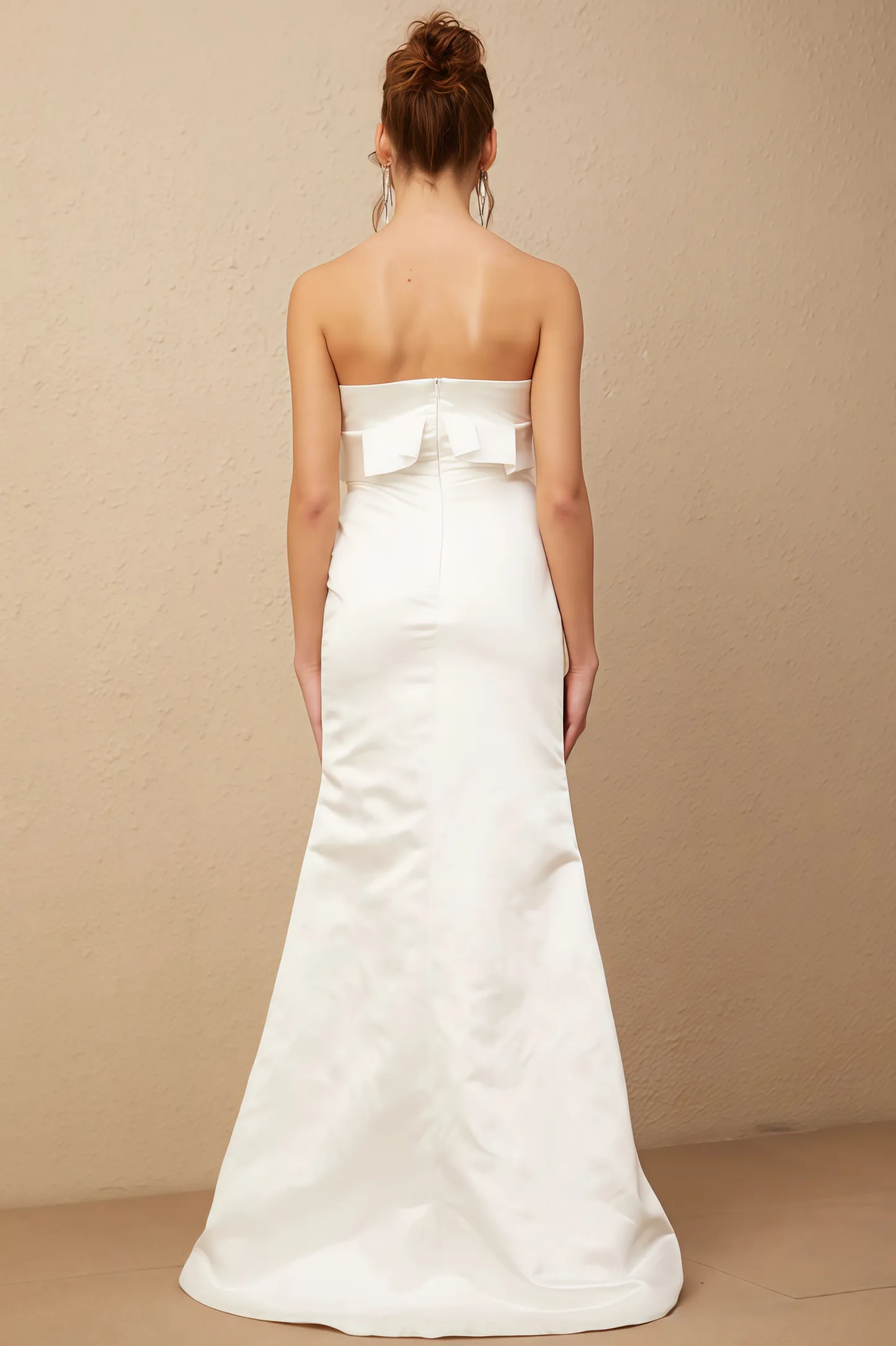 Jiusi White Floral Appliqued Satin Maxi Dress