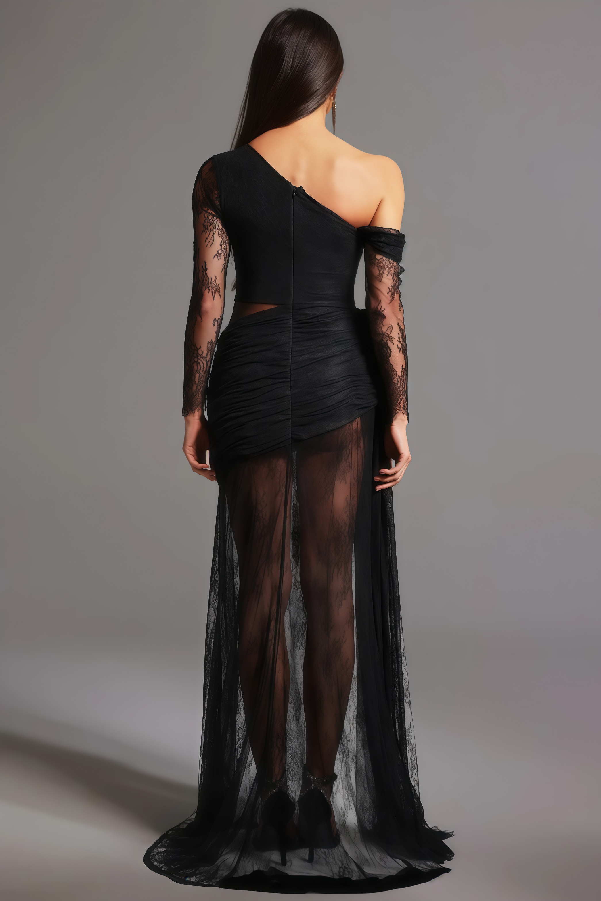 Koand One Shoulder Slit Maxi Dress