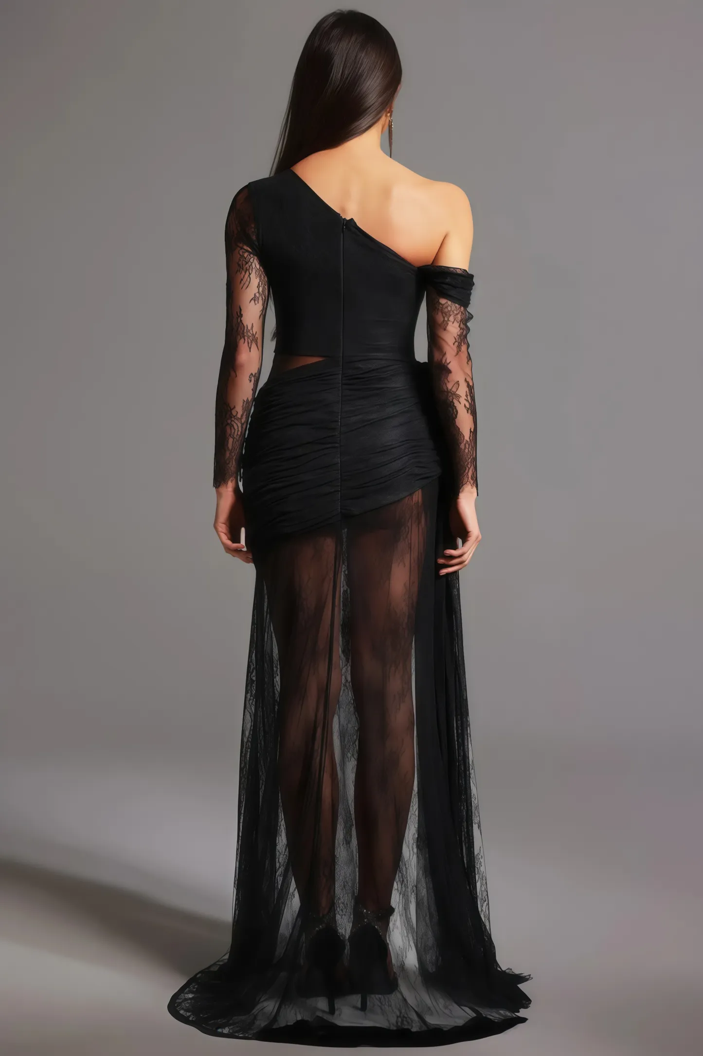 Koand One Shoulder Slit Maxi Dress