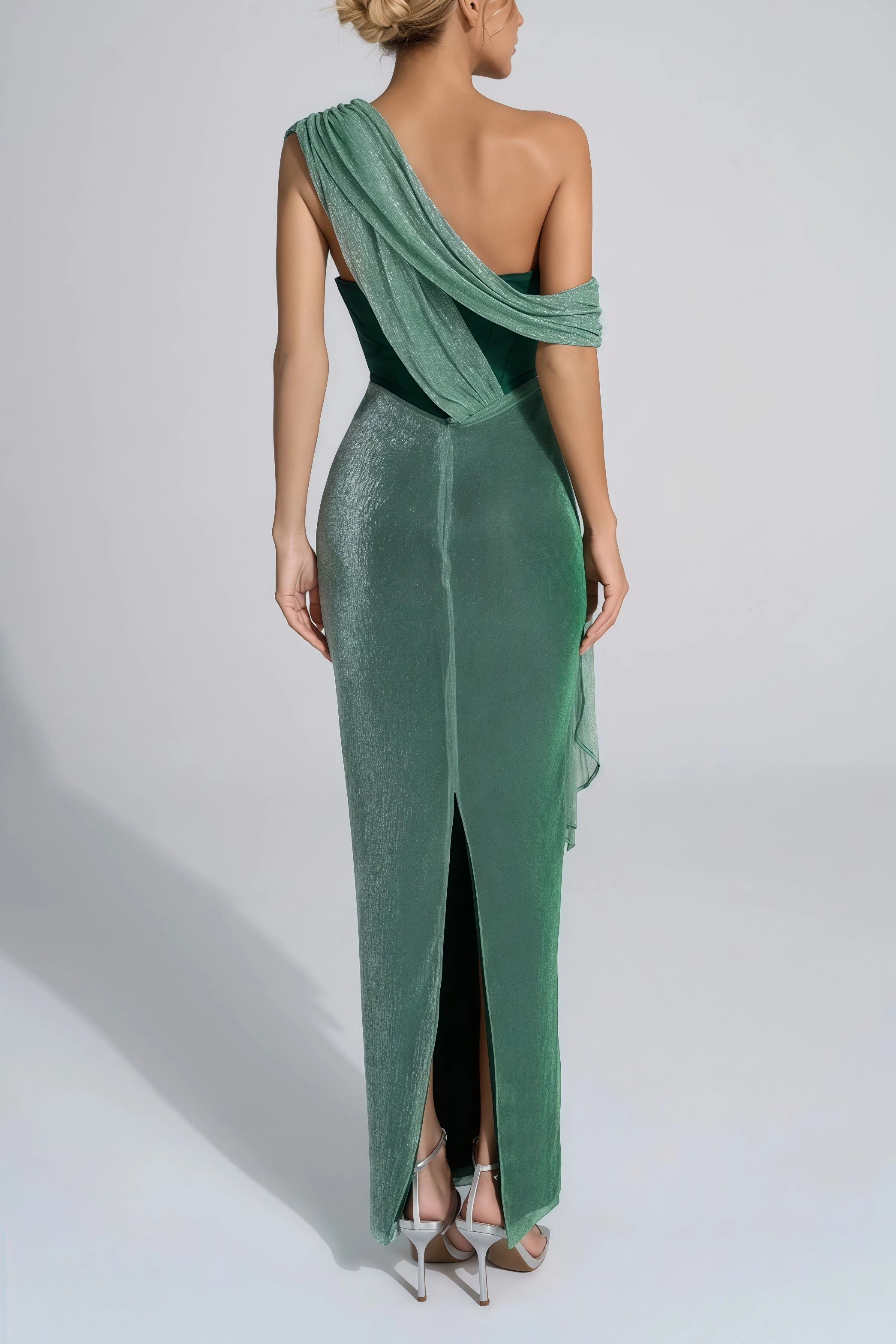 Serela Green Halter Strap Maxi Dress