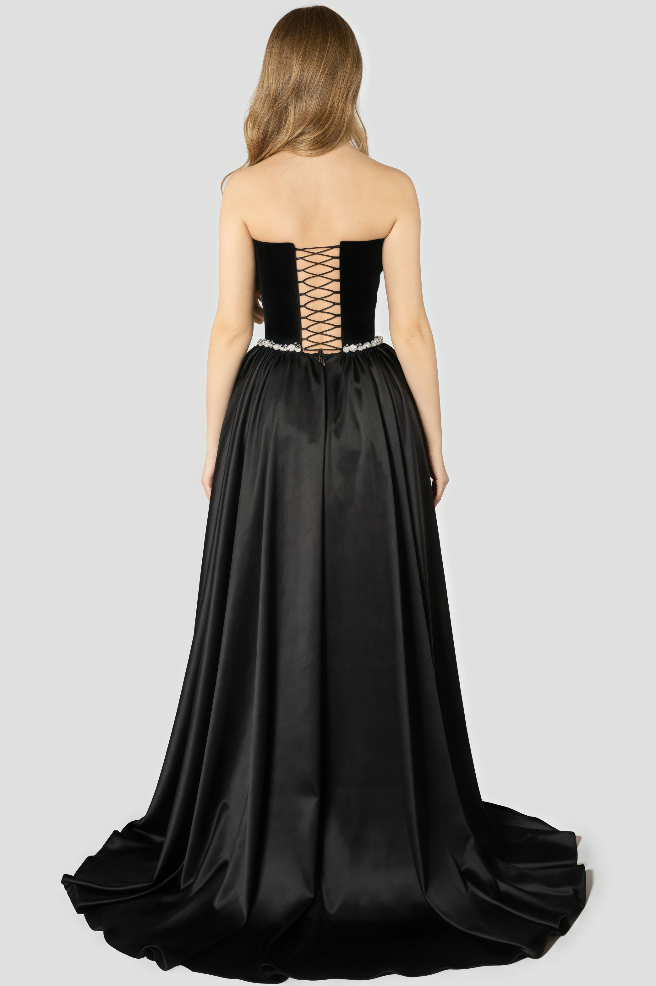 Eustace Black Strapless Evening Maxi Dress