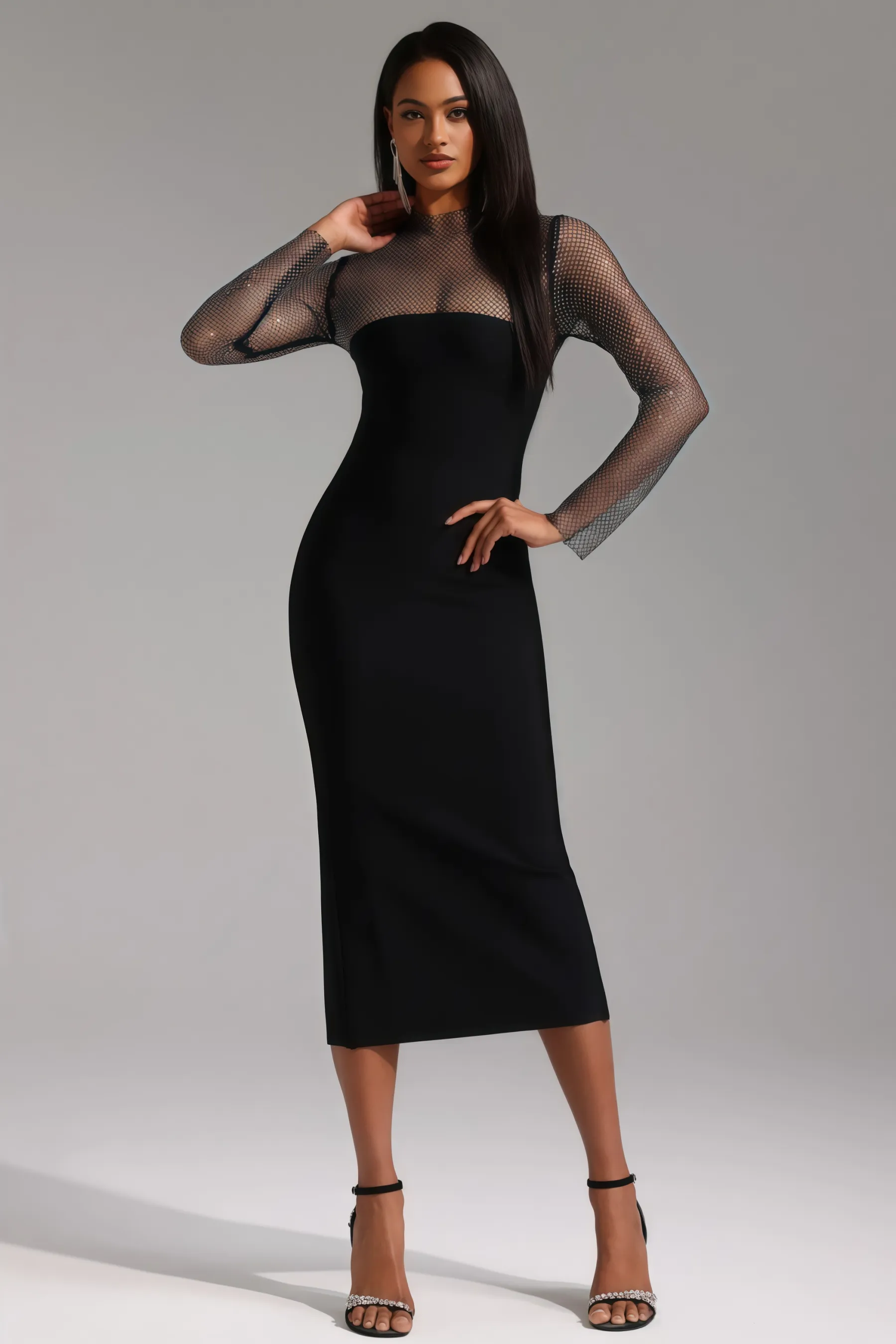 Umari Long Sleeve Bandage Maxi Dress
