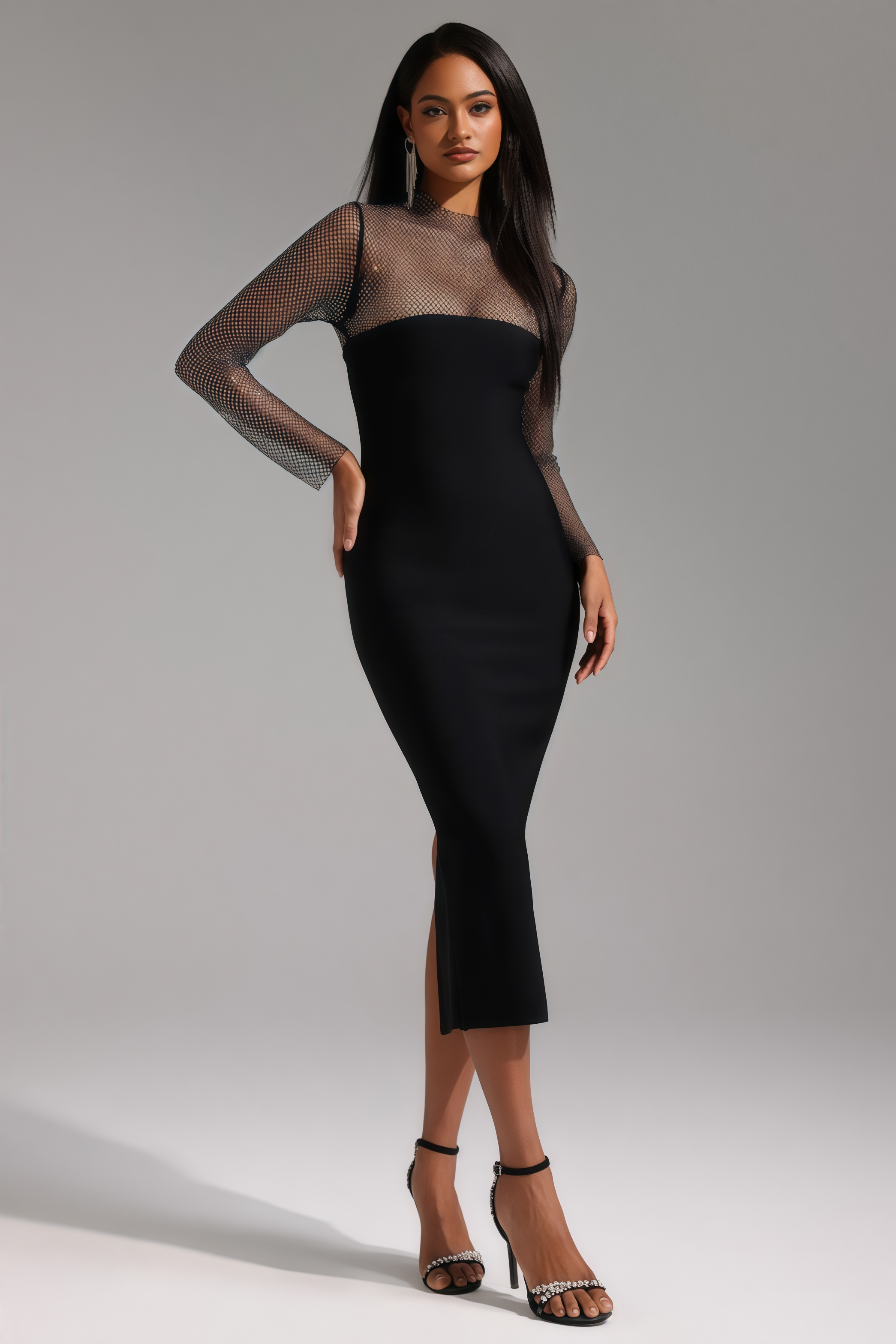Umari Long Sleeve Bandage Maxi Dress