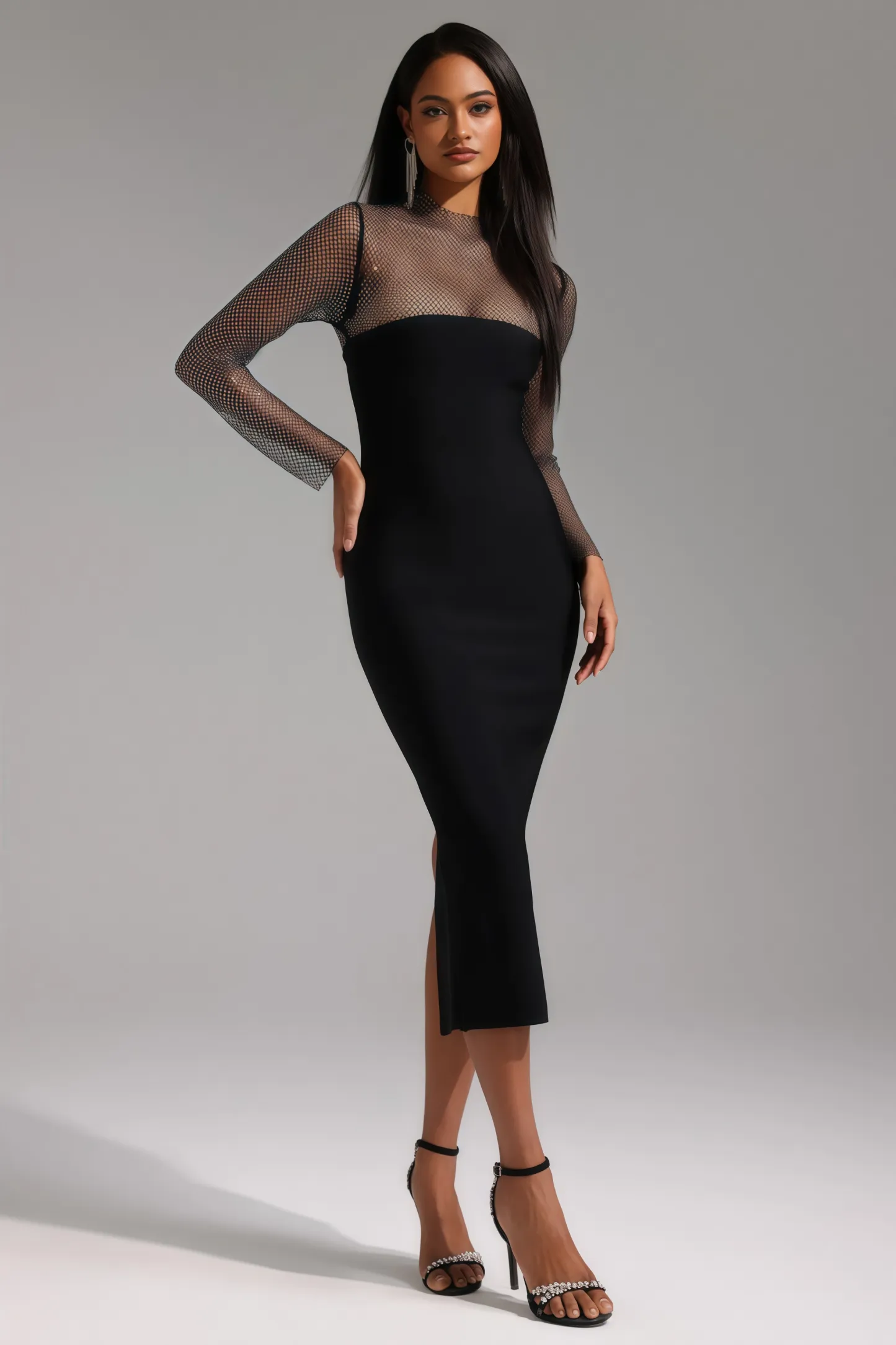 Umari Long Sleeve Bandage Maxi Dress