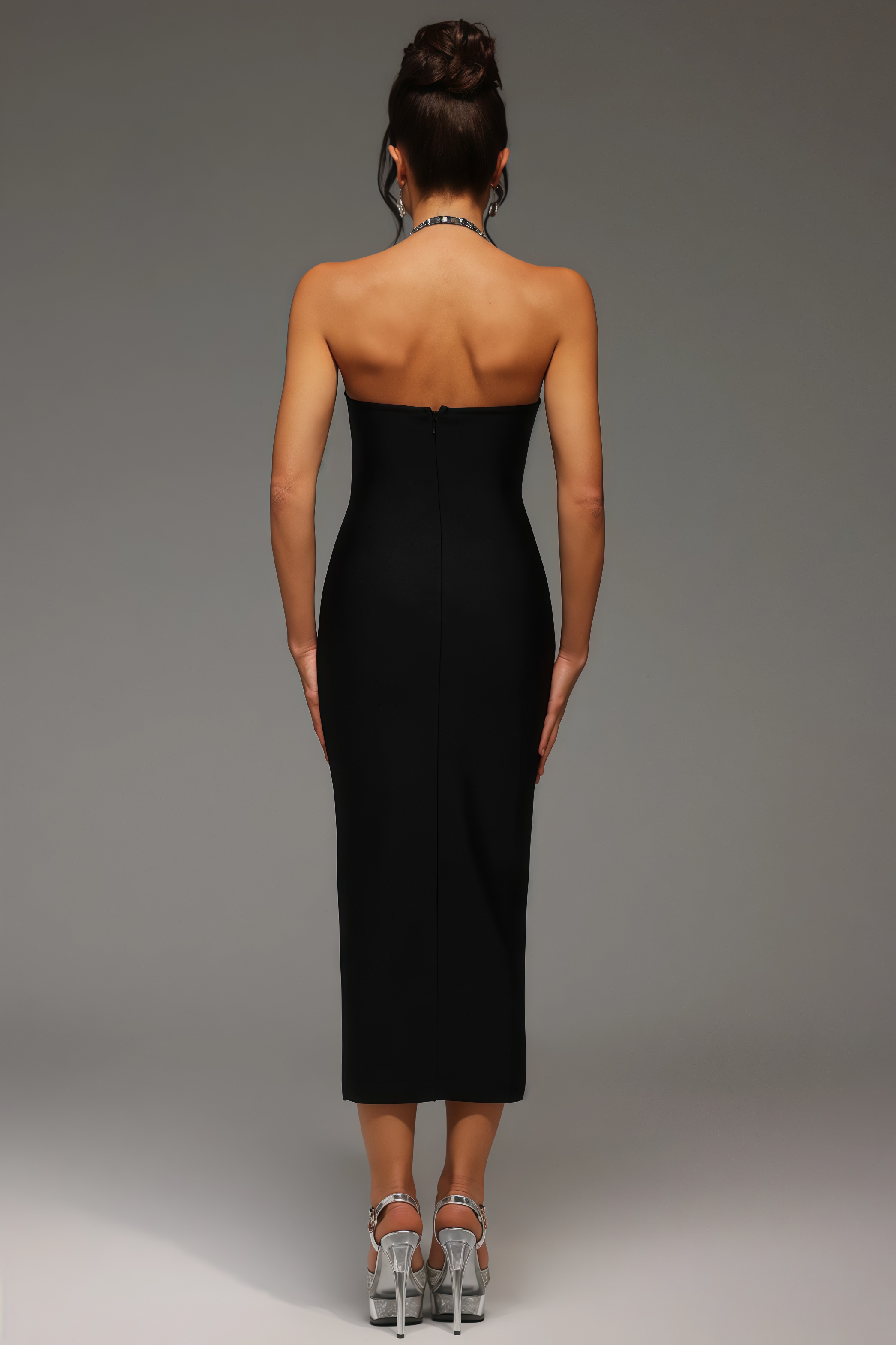 Shea Halter Diamond Bandage Maxi Dress