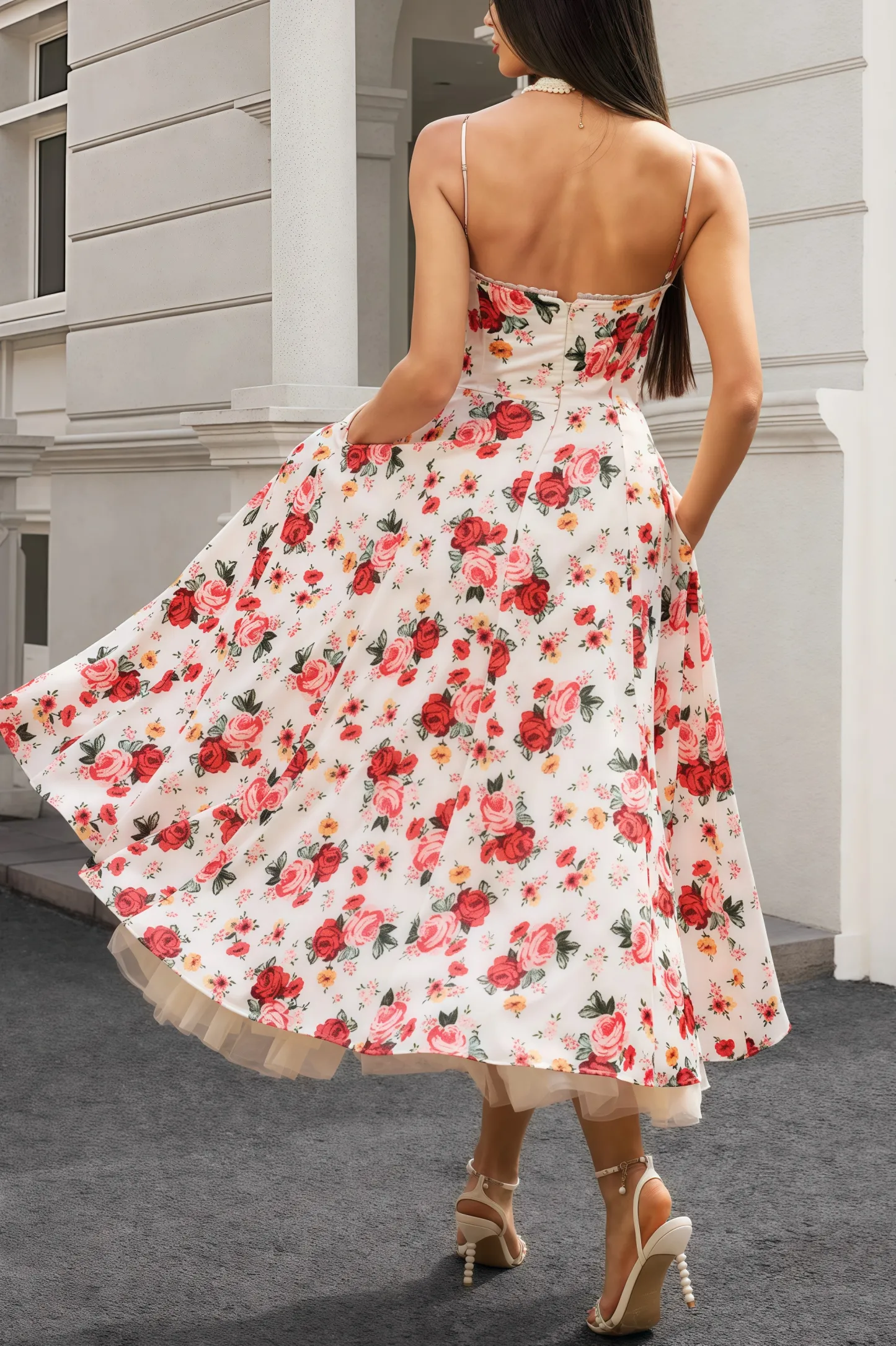 Yarad Corset Flowers Maxi Dress