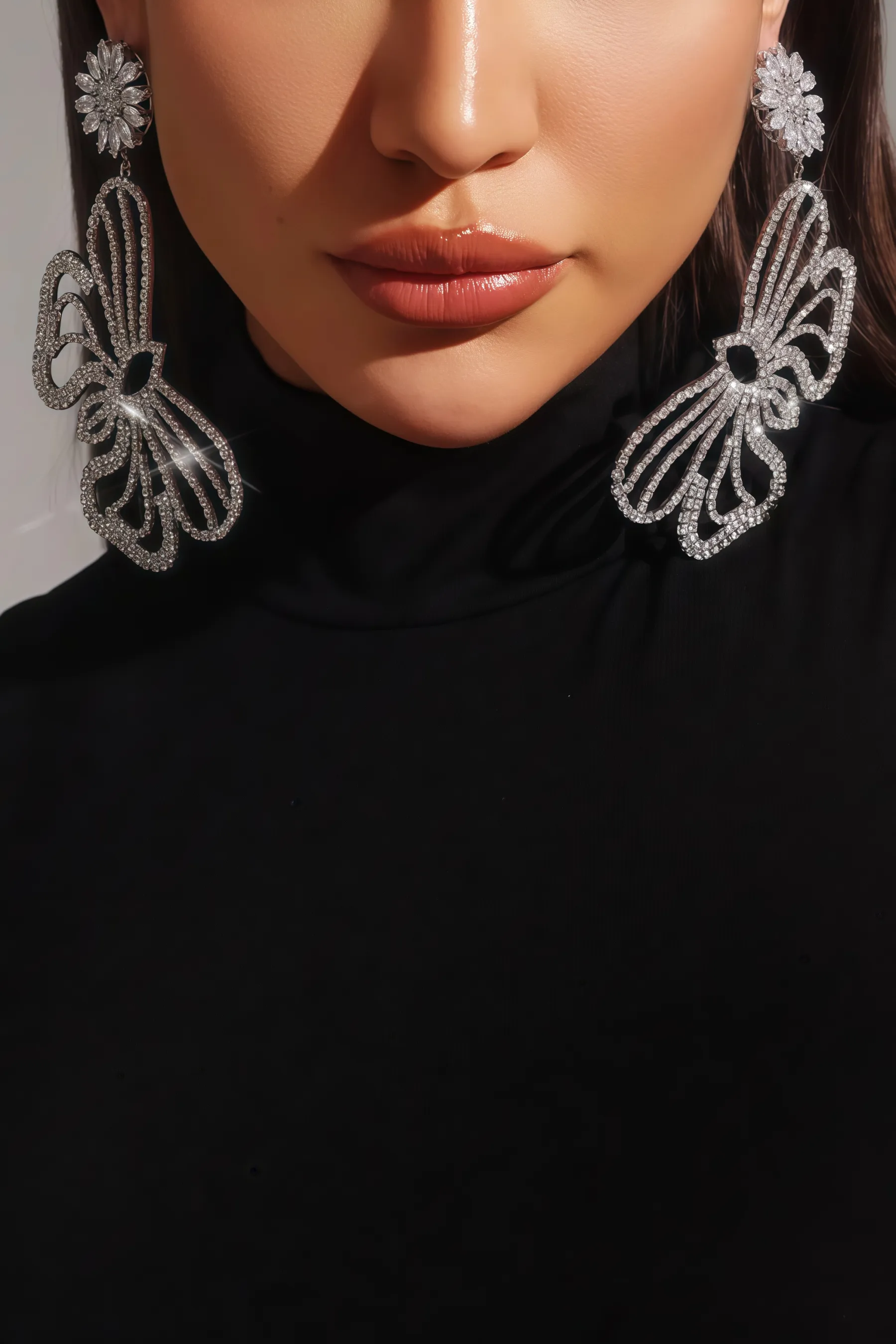 Brenr Butterfly Hollow Out Diamond Earrings