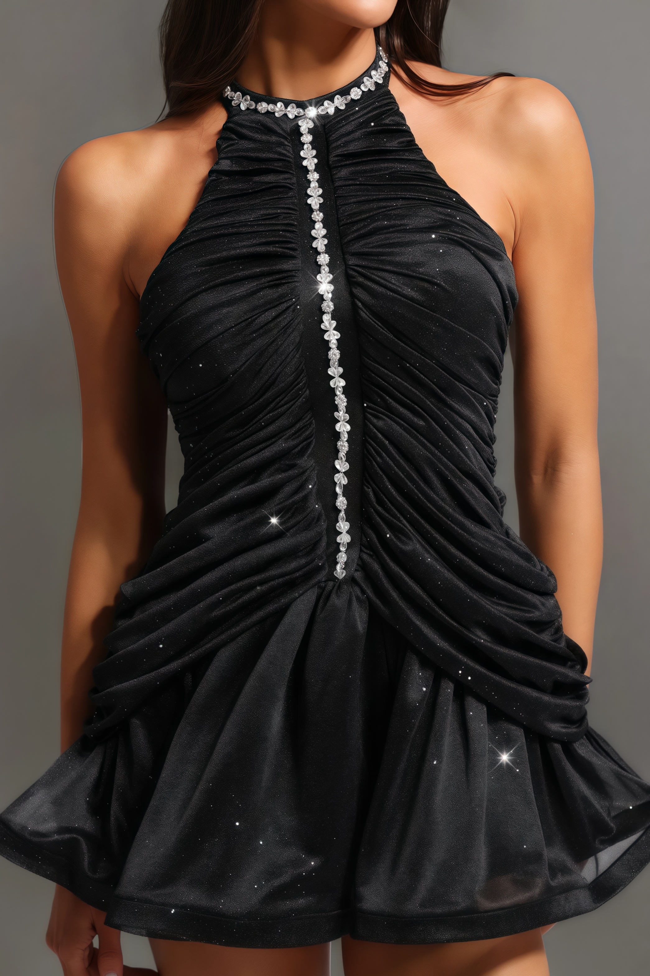Alvane Sleeveless Diamond Mini Dress