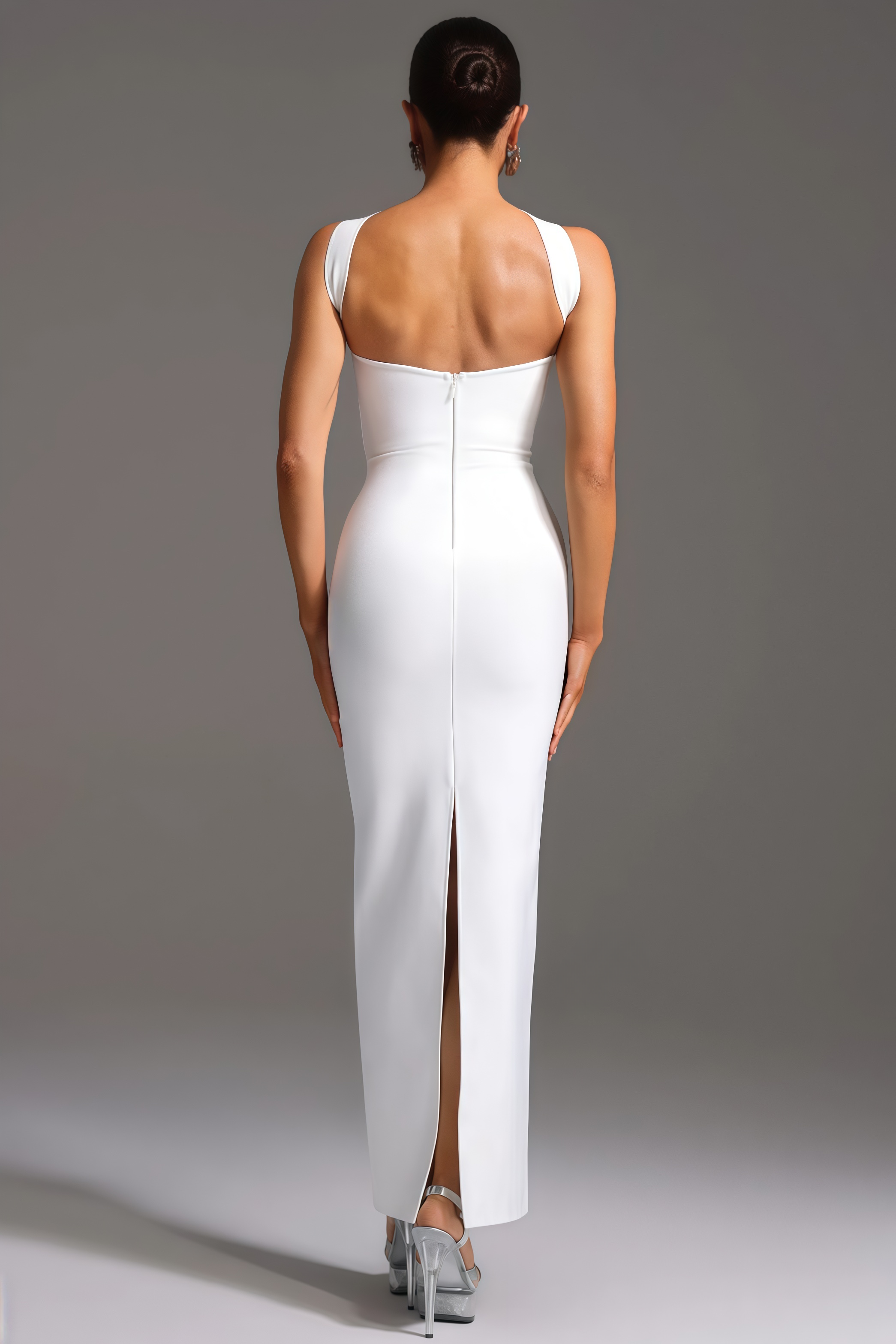 Aurol Sleeveless Slit Bandage Maxi Dress