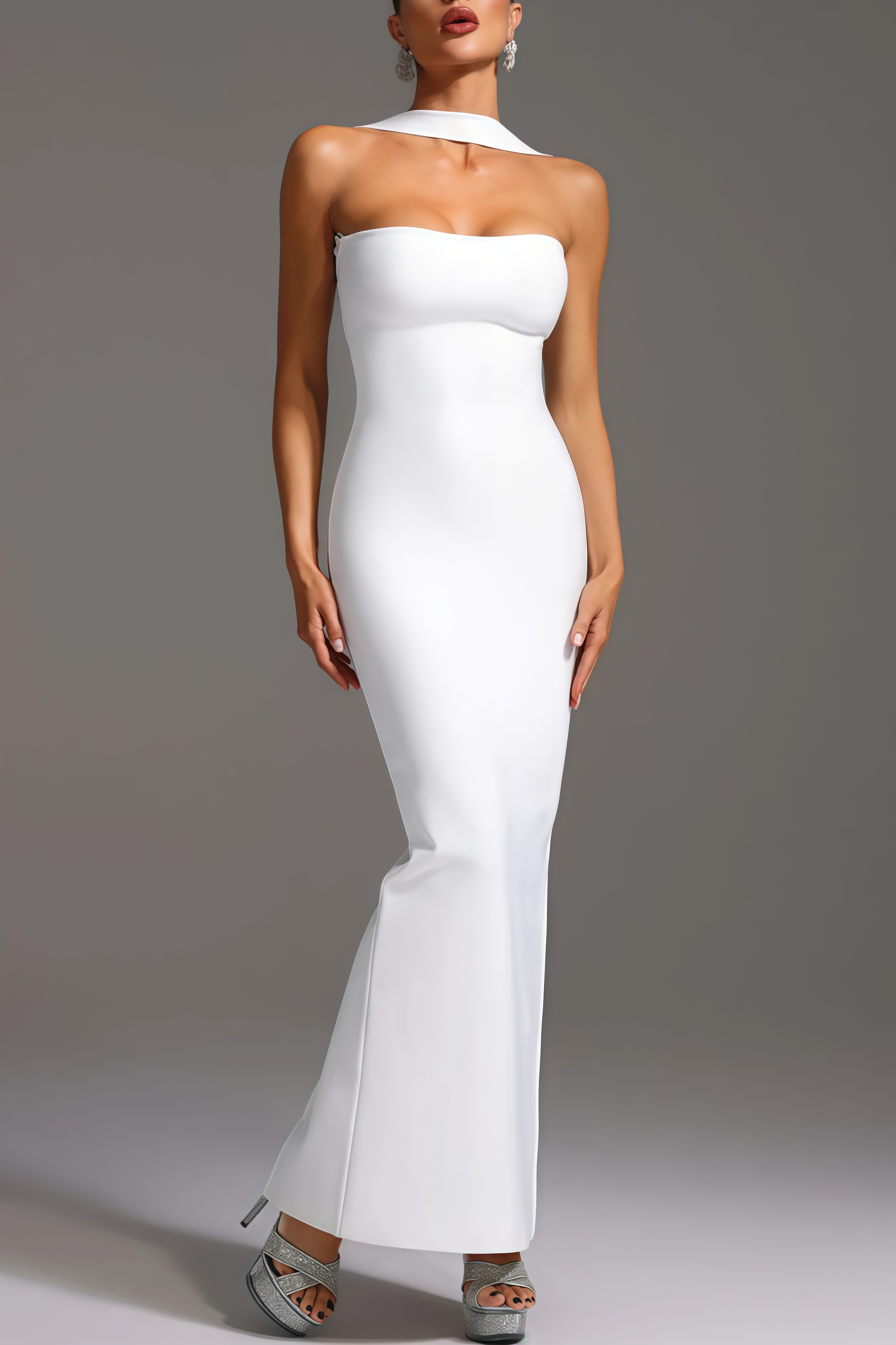 Aurol Sleeveless Slit Bandage Maxi Dress