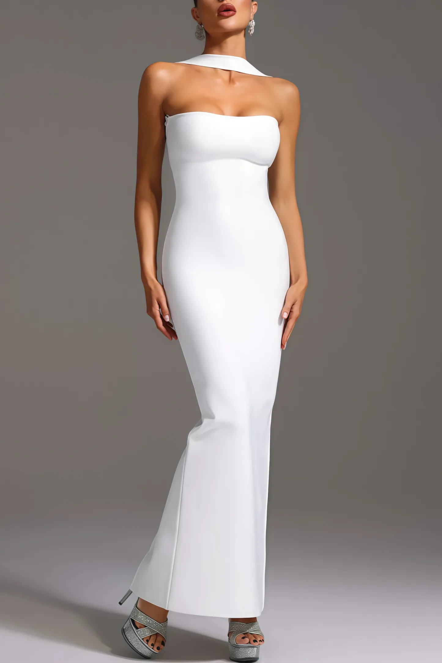 Aurol Sleeveless Slit Bandage Maxi Dress