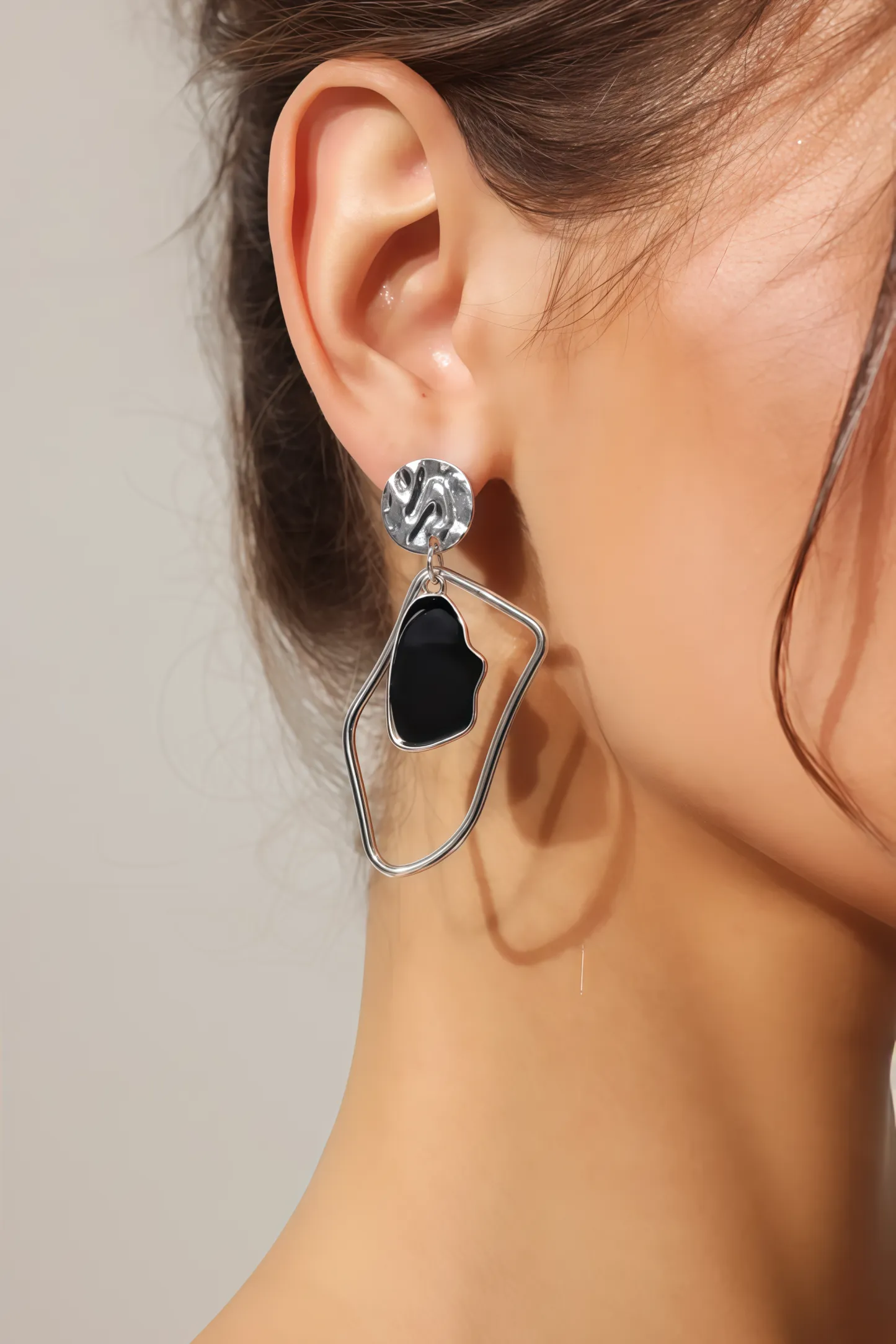 Helilt Alien Metal Irregularity Earrings