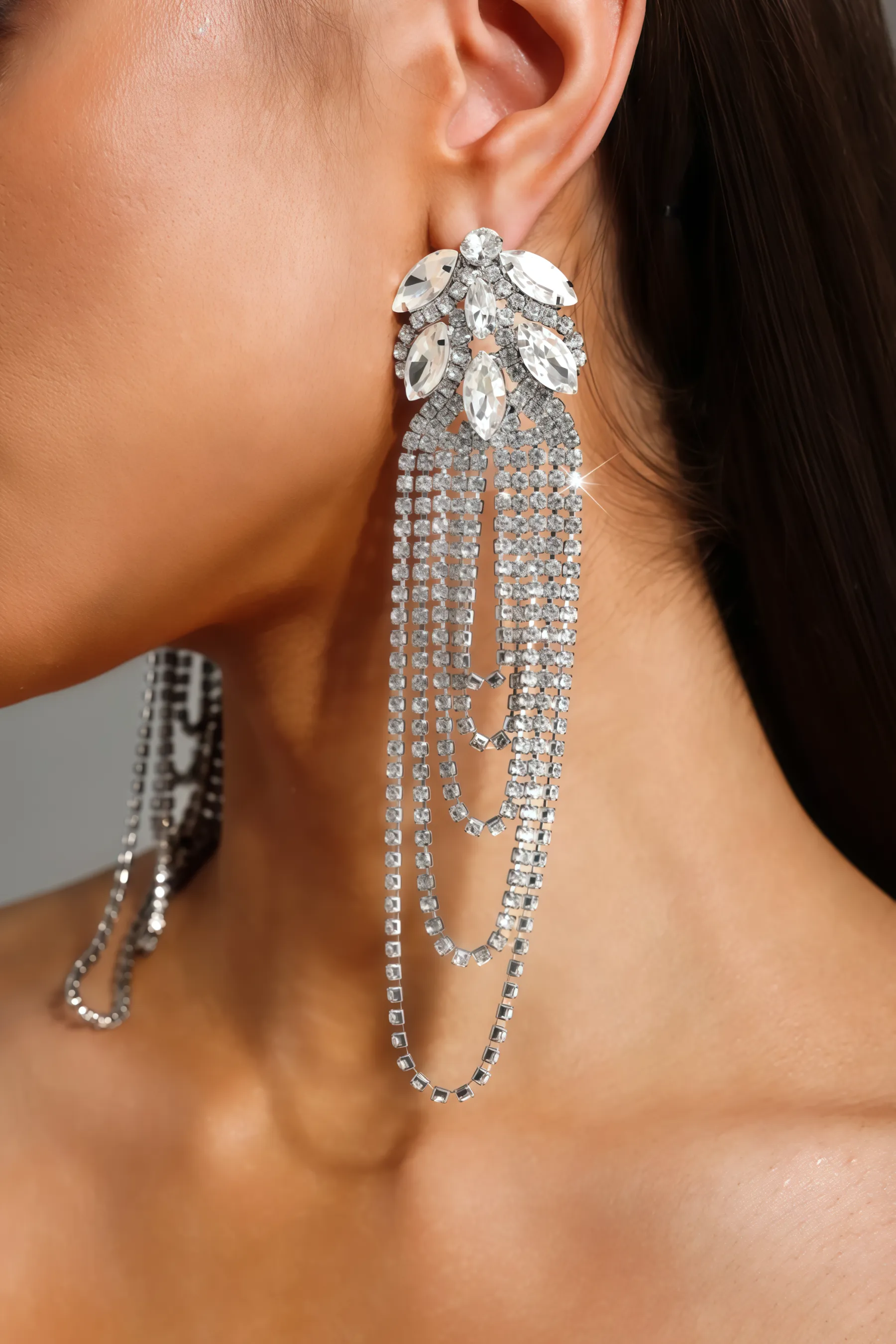Xyrel Silver Tassel Earrings