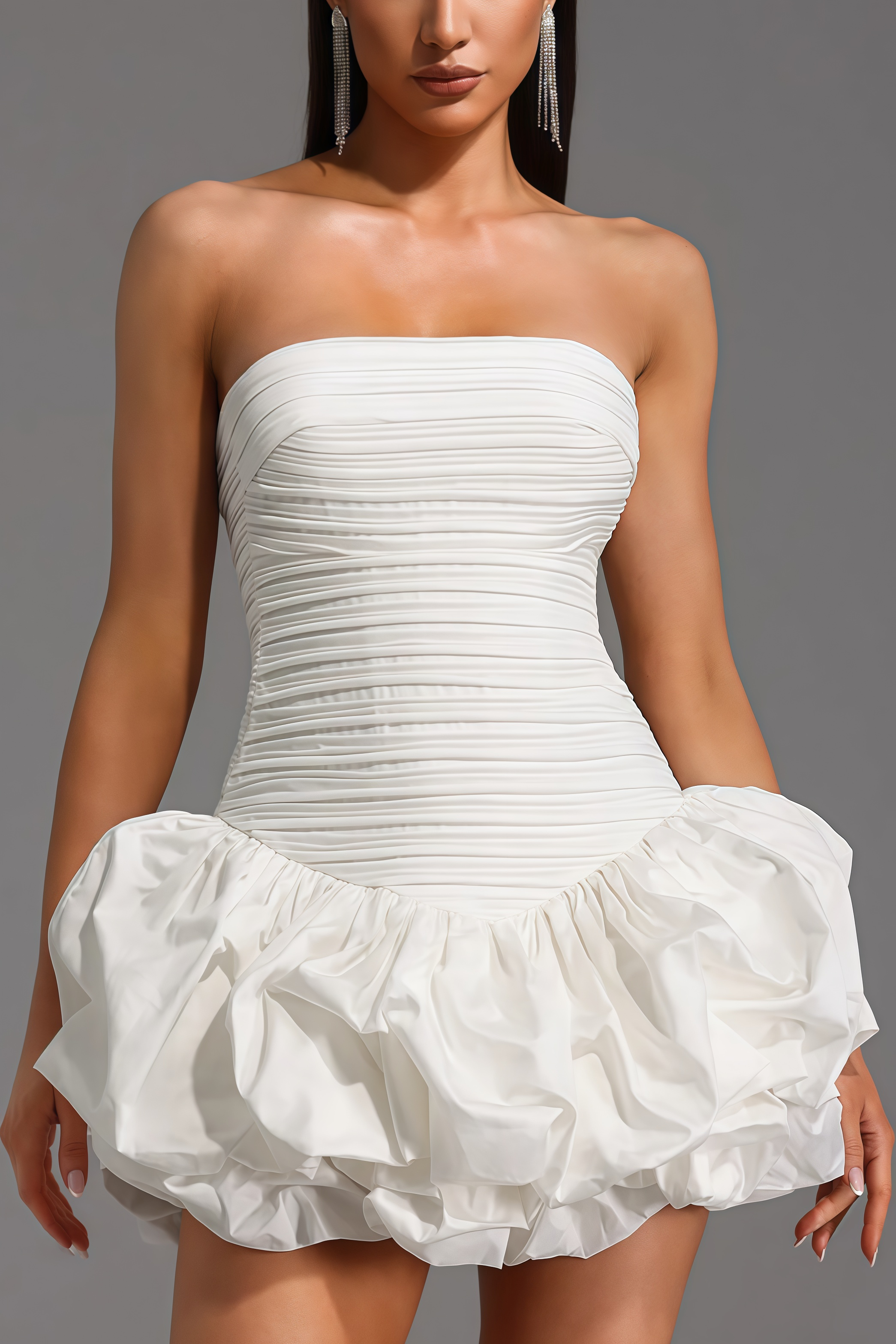 Ambrt Sleeveless Fold Bud Mini Dress