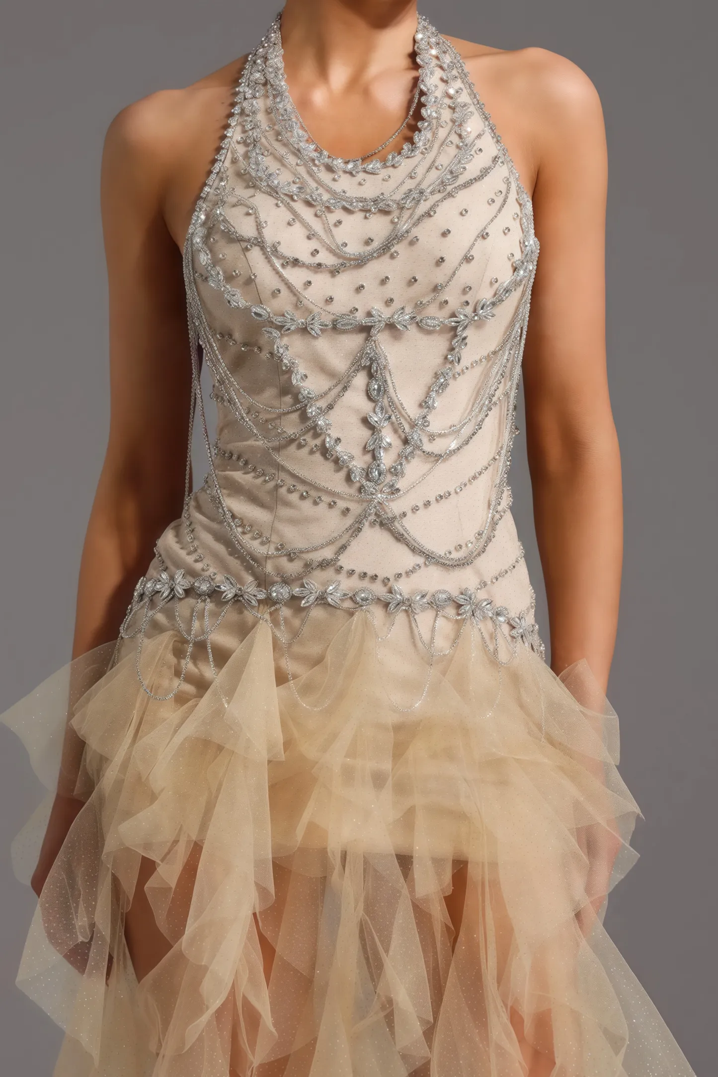 Daelad Sleeveless V-Neck Sequin Tassel Maxi Dress