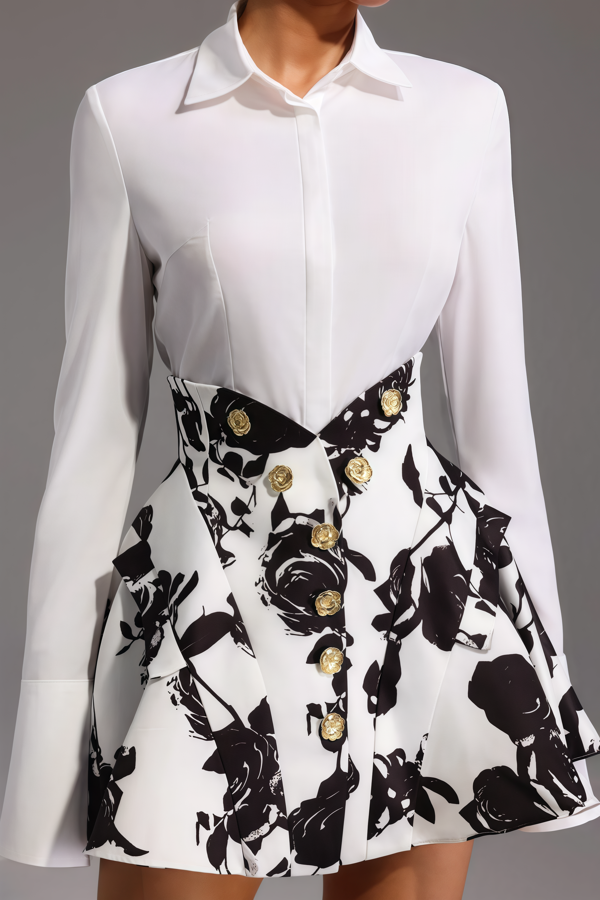 Zylah Long Sleeve Printing Mini Two-Piece Set