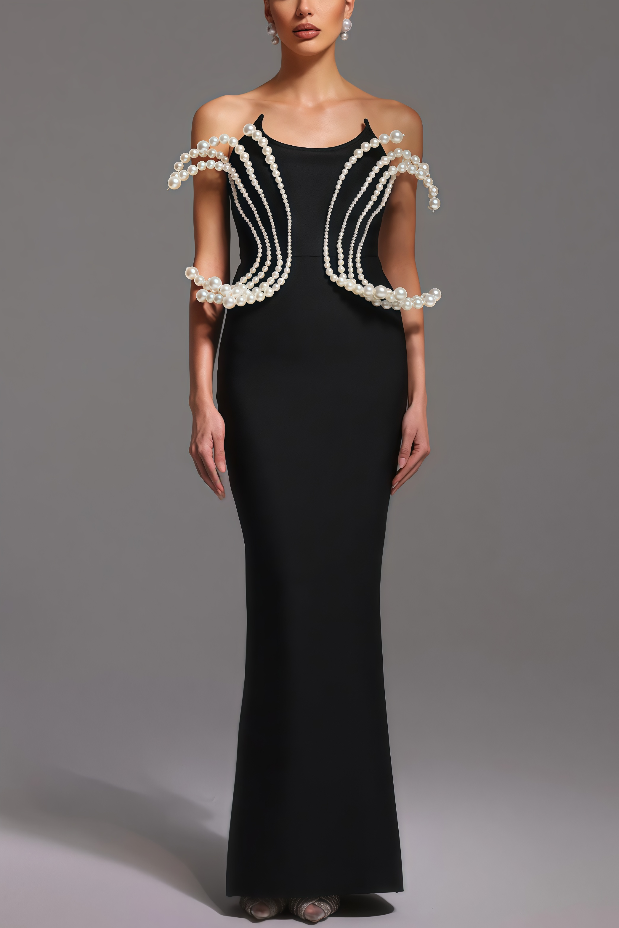 Milla Dimensional Pearl Bandage Maxi Dress