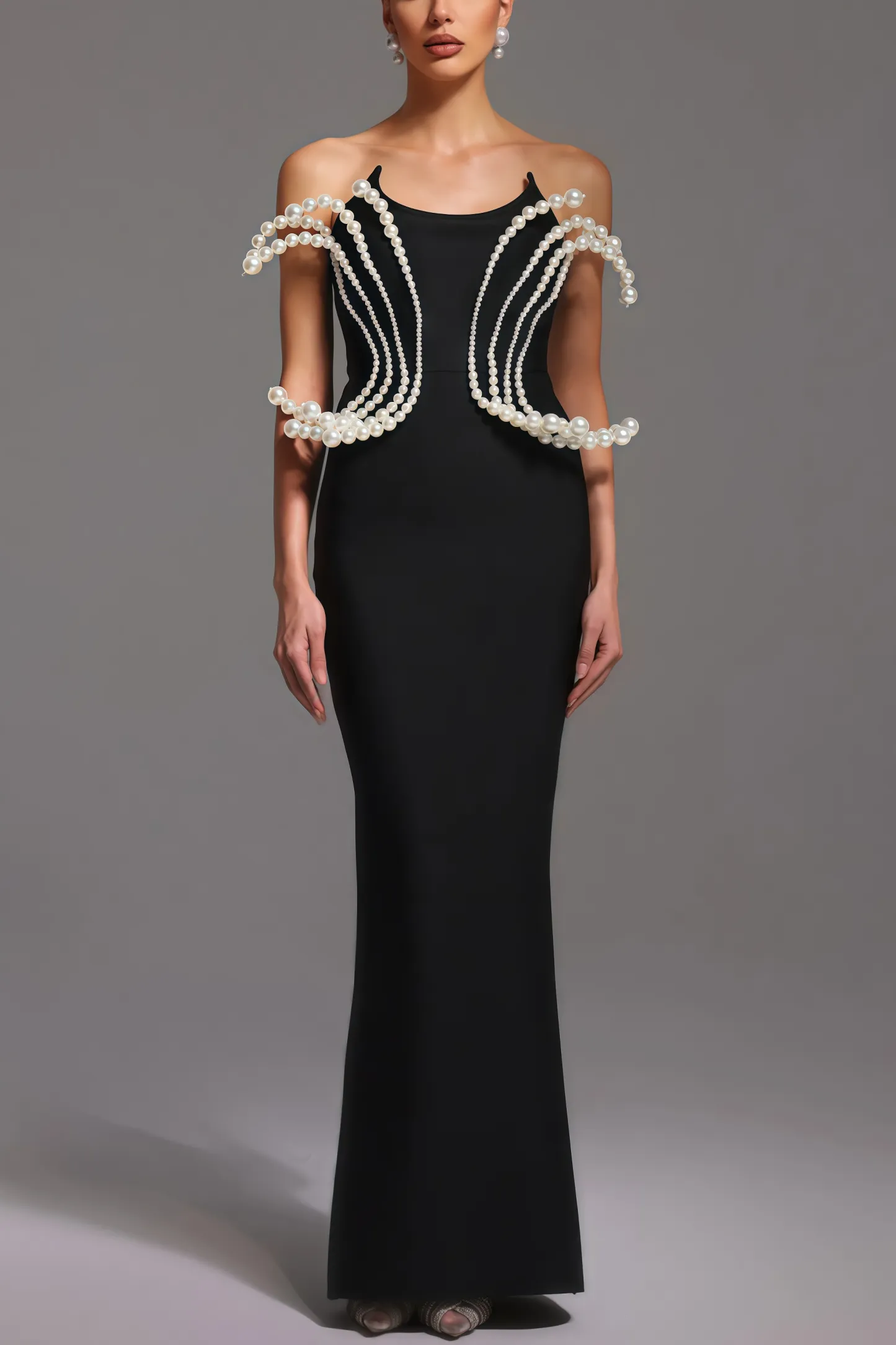 Milla Dimensional Pearl Bandage Maxi Dress