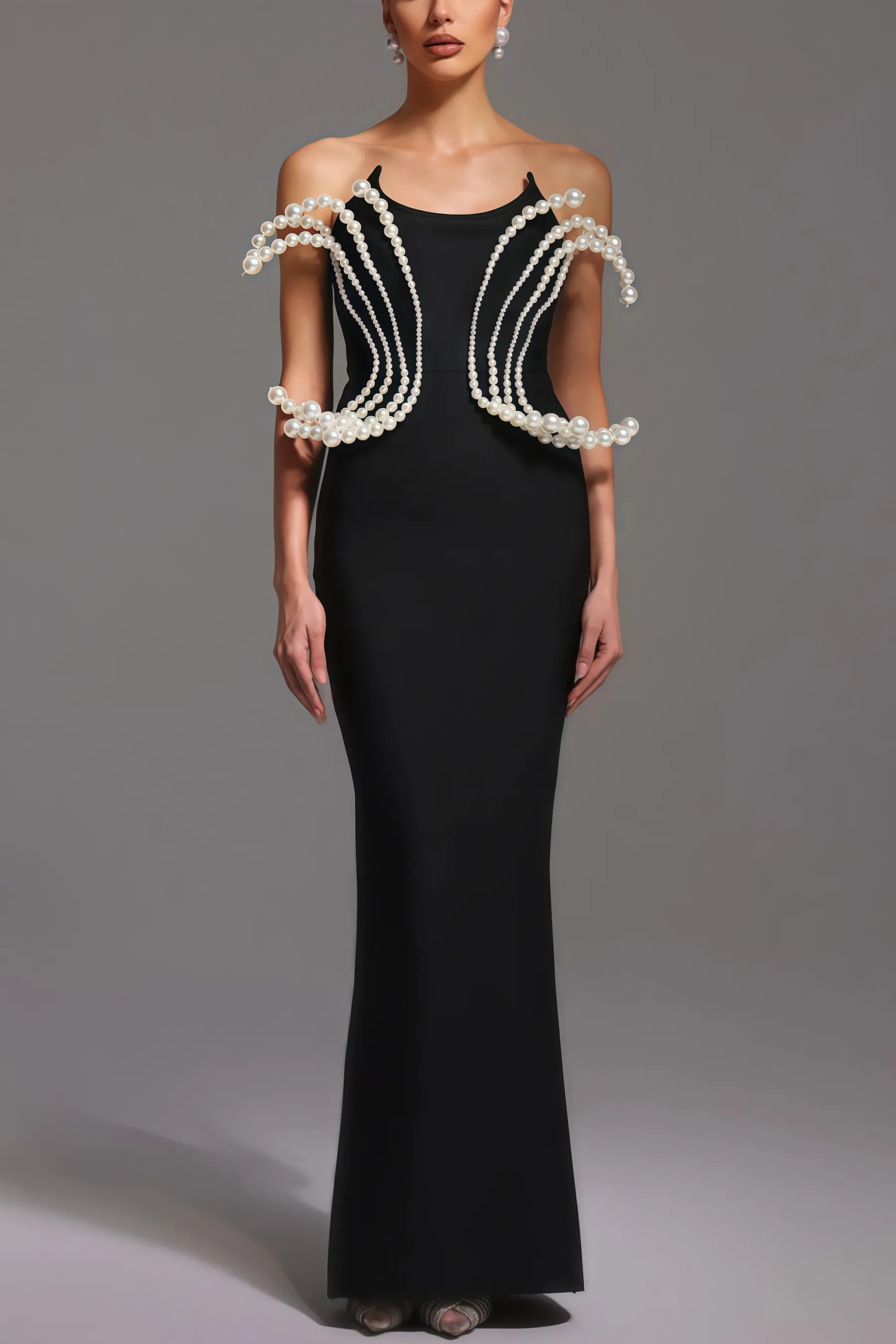 Milla Dimensional Pearl Bandage Maxi Dress