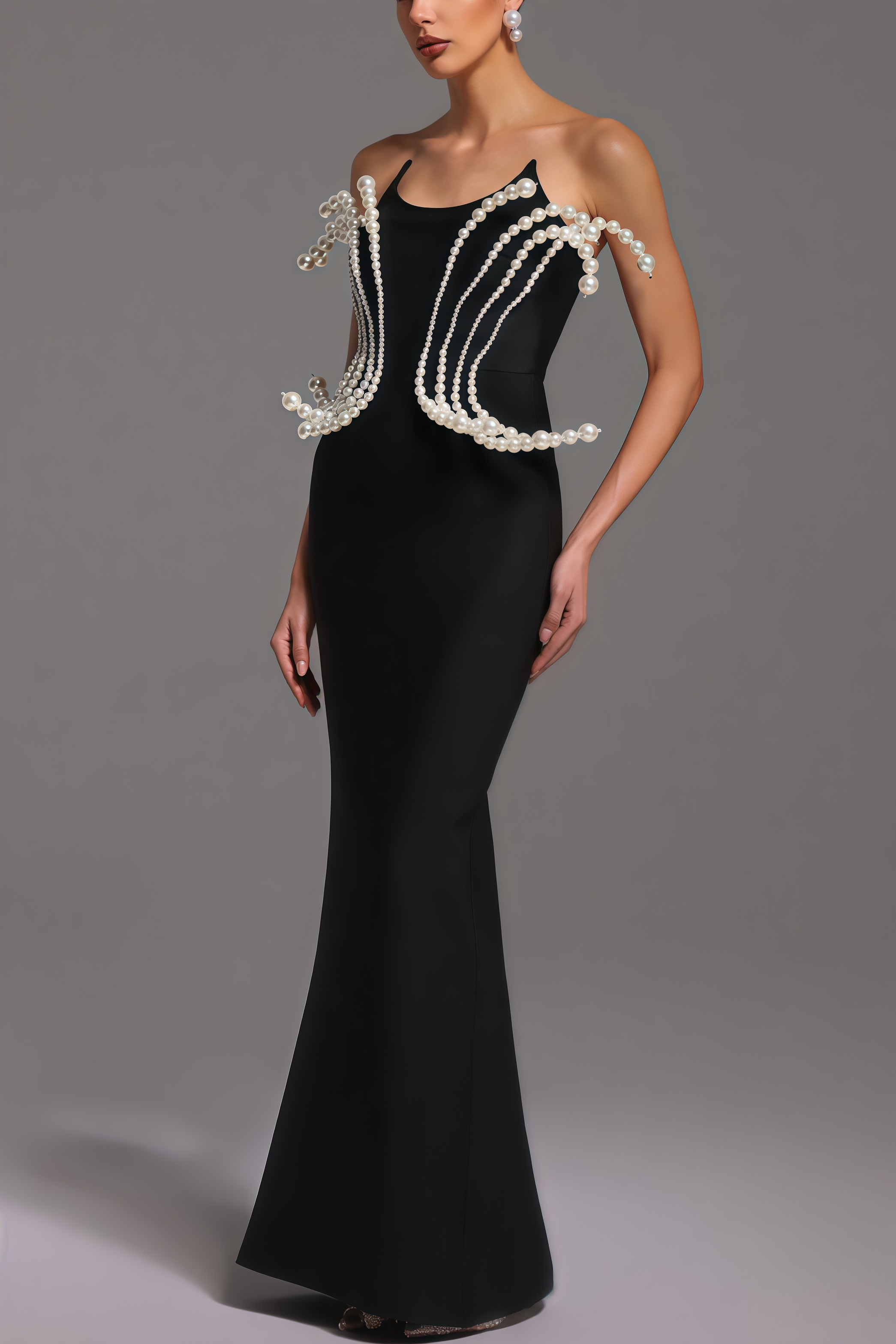 Milla Dimensional Pearl Bandage Maxi Dress